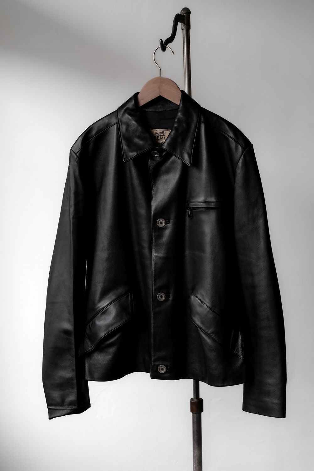 HERMES 1990's Lambskin Leather Jacket
