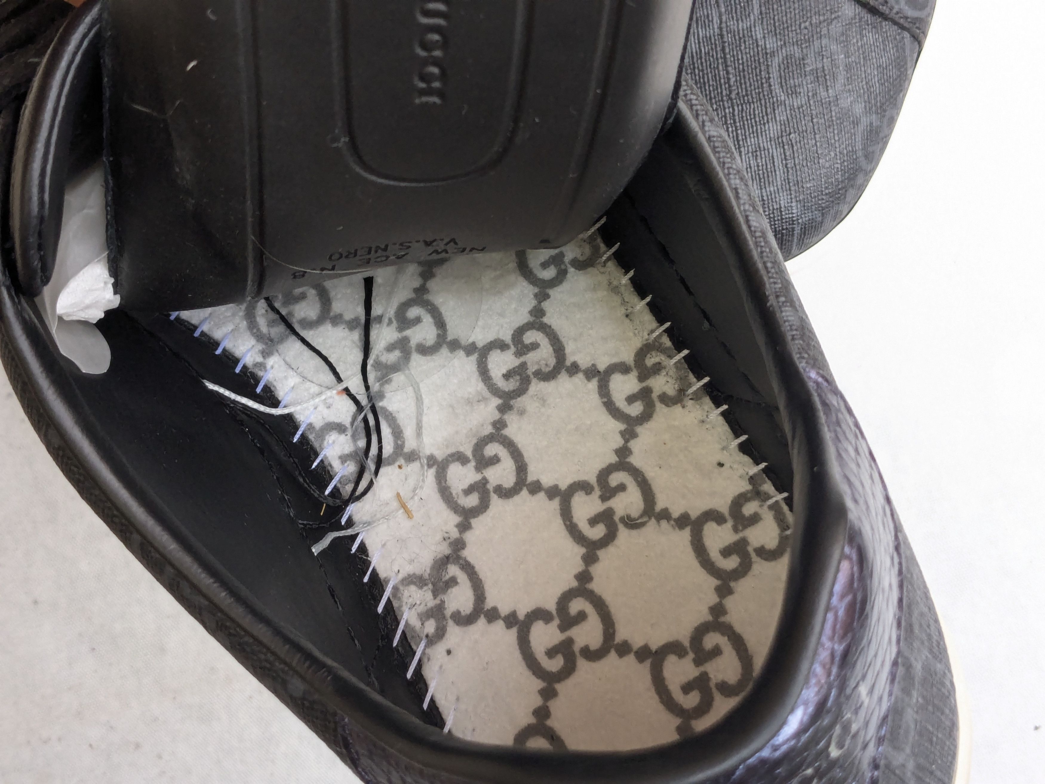 Gucci Gucci Ace Sneakers Black Monogram Canvas Logo GG 9 Size US 9 / EU 42 - 5 Thumbnail