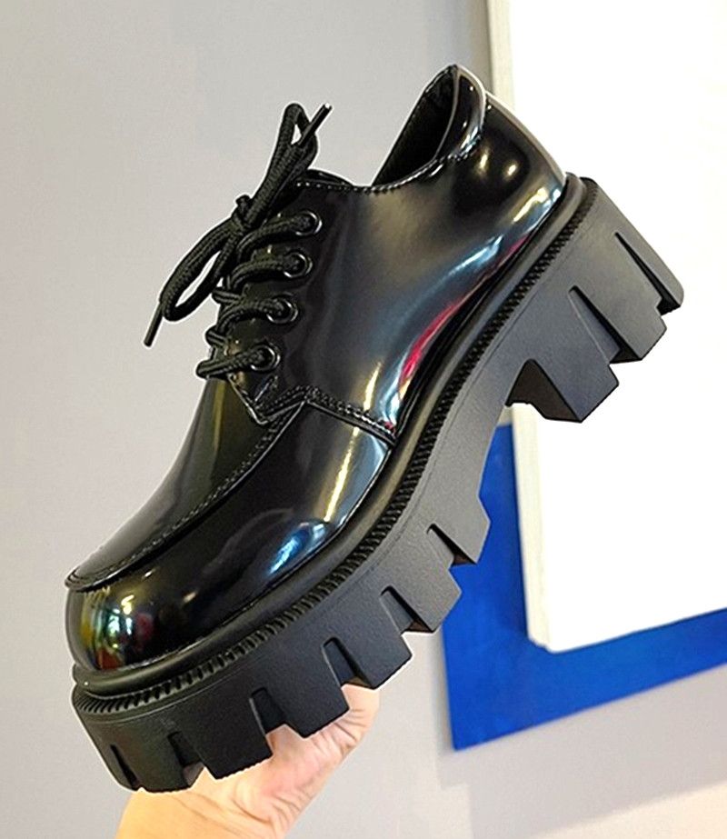Designer × Japanese Brand × Vintage Stunning England Patent Leather Thick Block Heels Goth Shoes Size US 7 / IT 37 - 4 Thumbnail