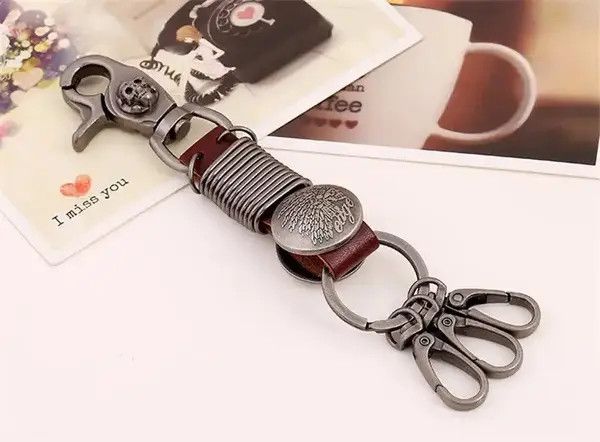 VIBE Genuine Leather Alloy Keychains Size ONE SIZE - 4 Thumbnail