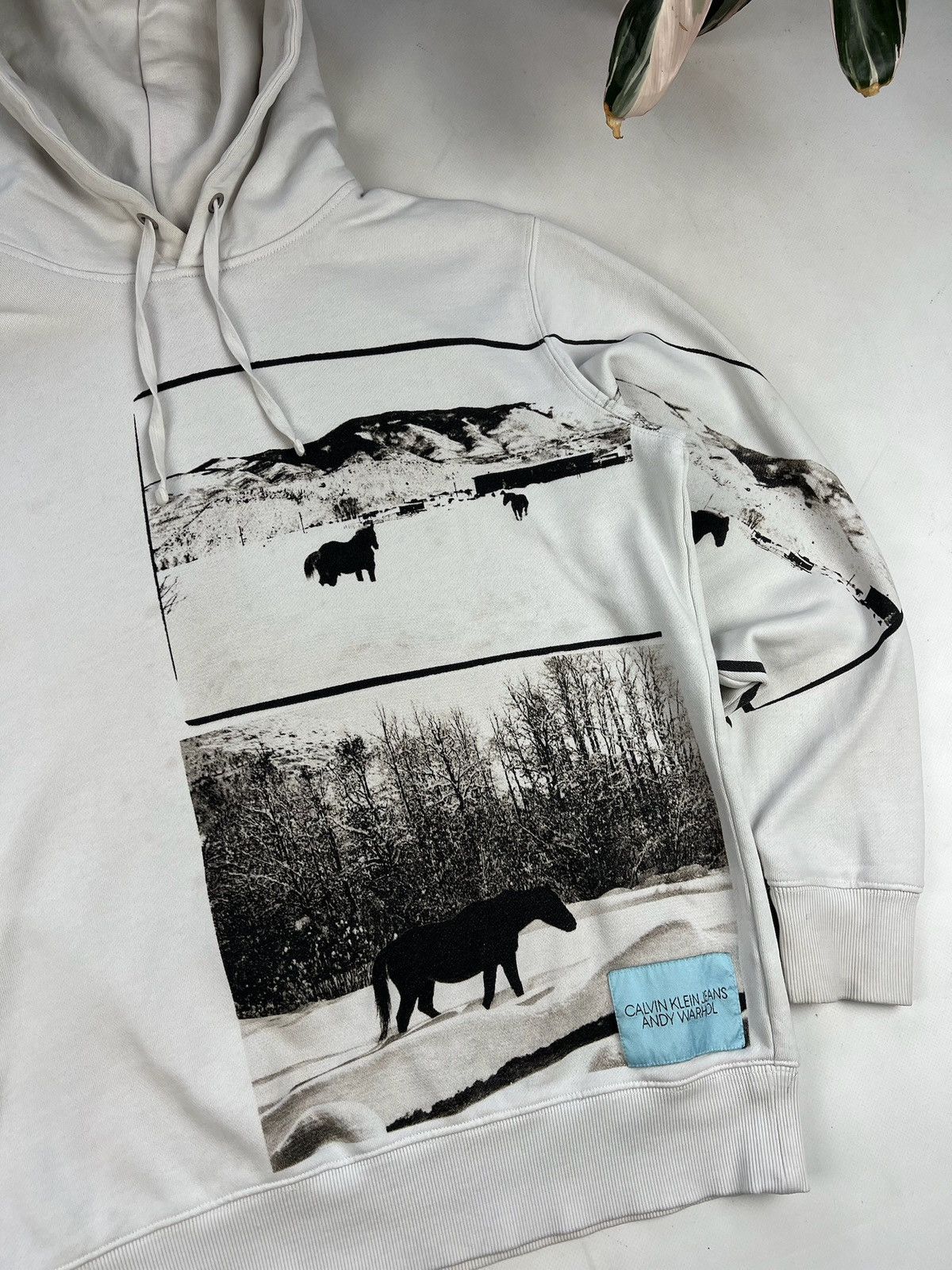 Andy Warhol Calvin Klein 205W39NYC Raf Simons Calvin Klein X Andy Warhol Horse Print Hoodie Grailed