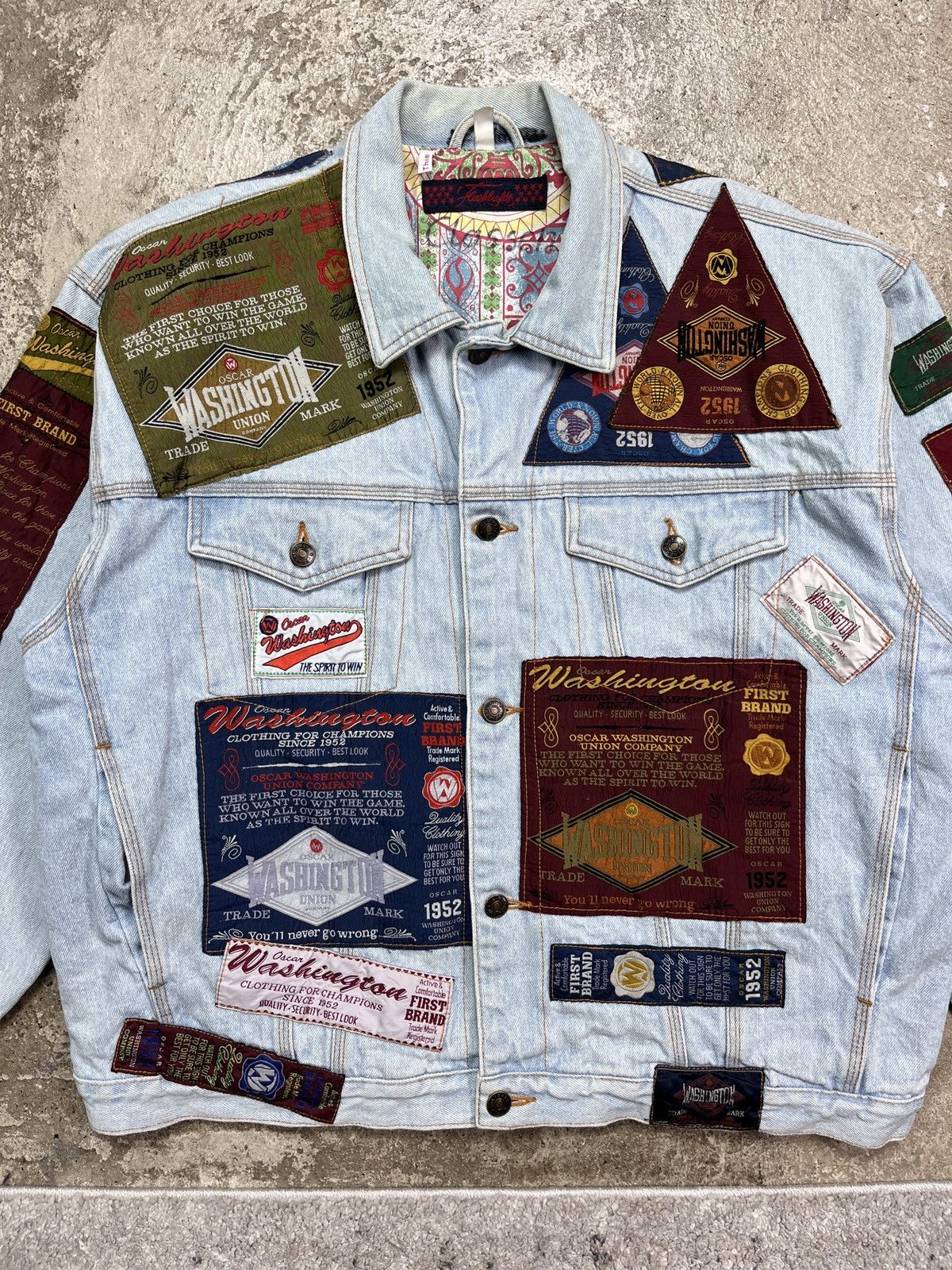 Vintage 2-SIDED WASHINGTON FLASHLIGHTS REVERSIBLE JACKET - № 2260 Size US XL / EU 56 / 4 - 8 Thumbnail