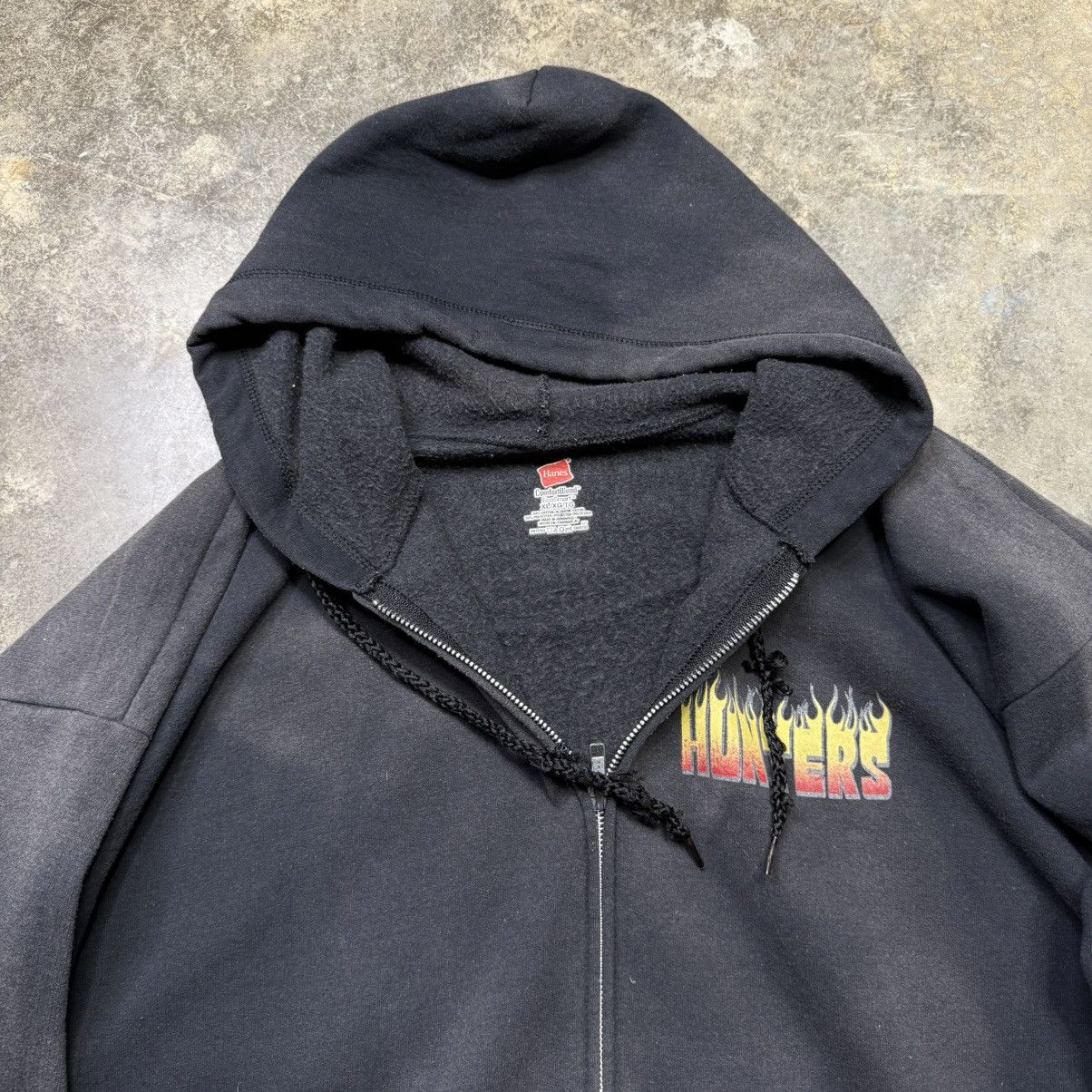 Vintage vintage hot rod flame faded black baggy zip up hoodie Size US XL / EU 56 / 4 - 5 Thumbnail