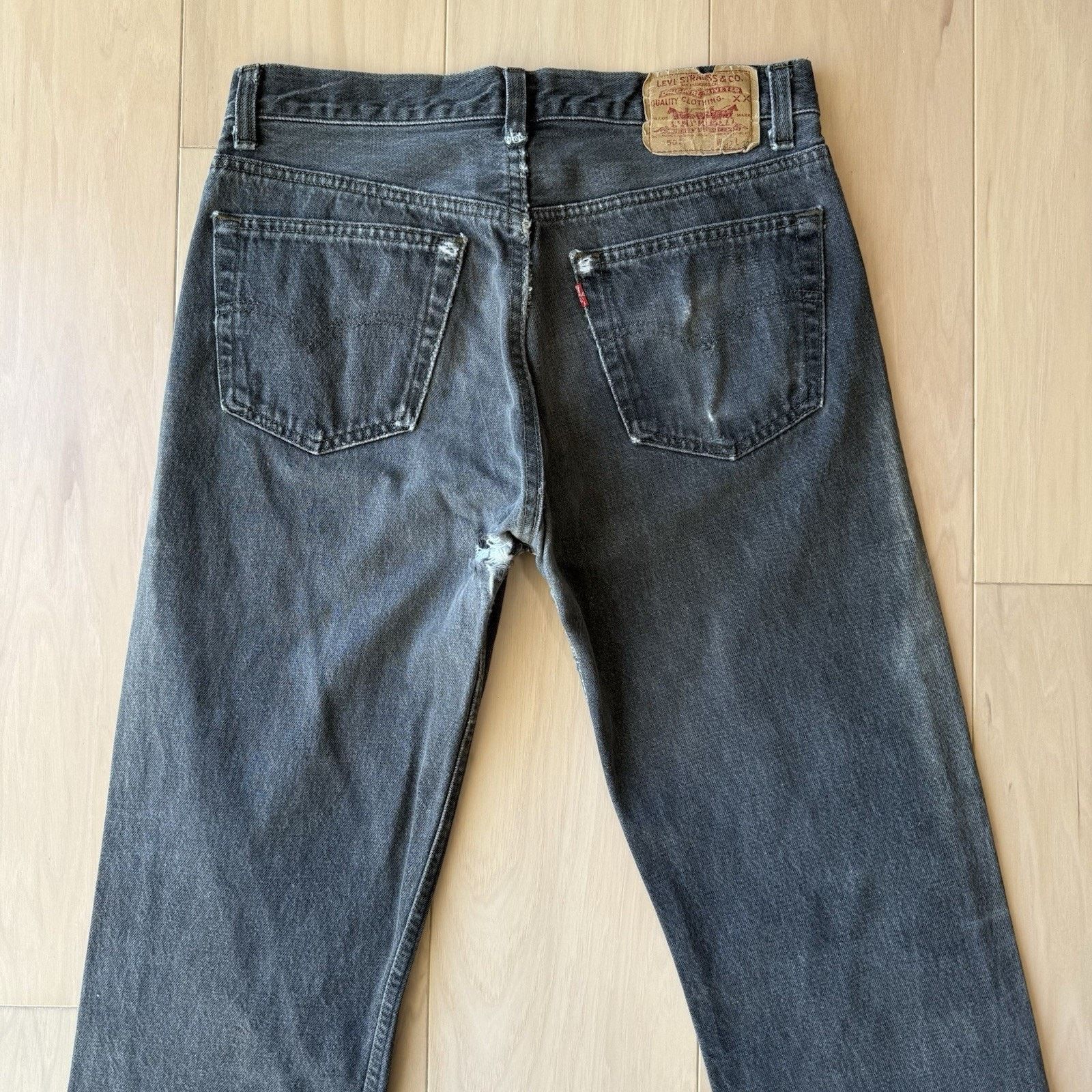 Levi's Vintage Levis 501 Jeans 32 Black 80s Dark Wash Made USA Size US 32 / EU 48 - 8 Thumbnail