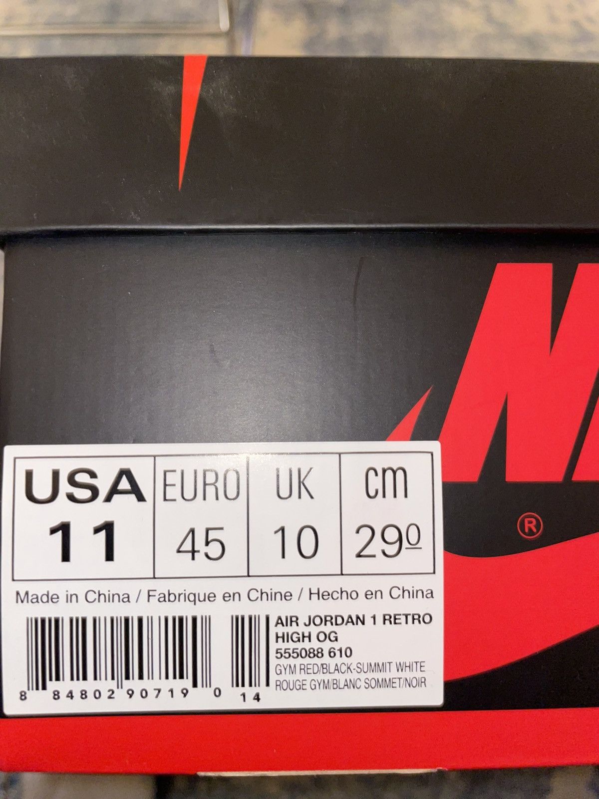 Jordan Brand Air Jordan 1 Retro High Bred Toe Size US 11 / EU 44 - 9 Thumbnail