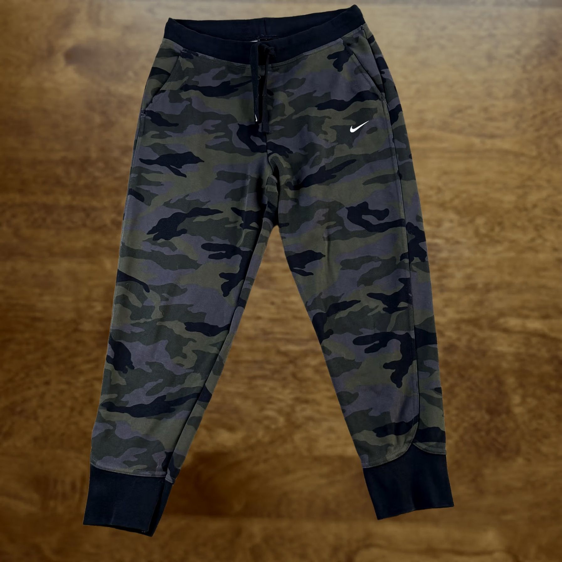 Nike Nike Dri-FIT Sweatpants Mens M Green Camo Joggers Elastic Waist Pockets Slim Fit Size US 31 - 1 Thumbnail