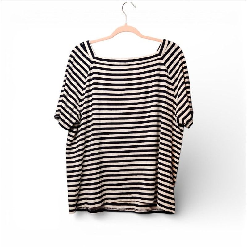 Talbots Talbots Woman Plus Size 2X 18W 20W Top Navy White Blouse Size XXL / US 16-18 / IT 52-54 - 4 Thumbnail