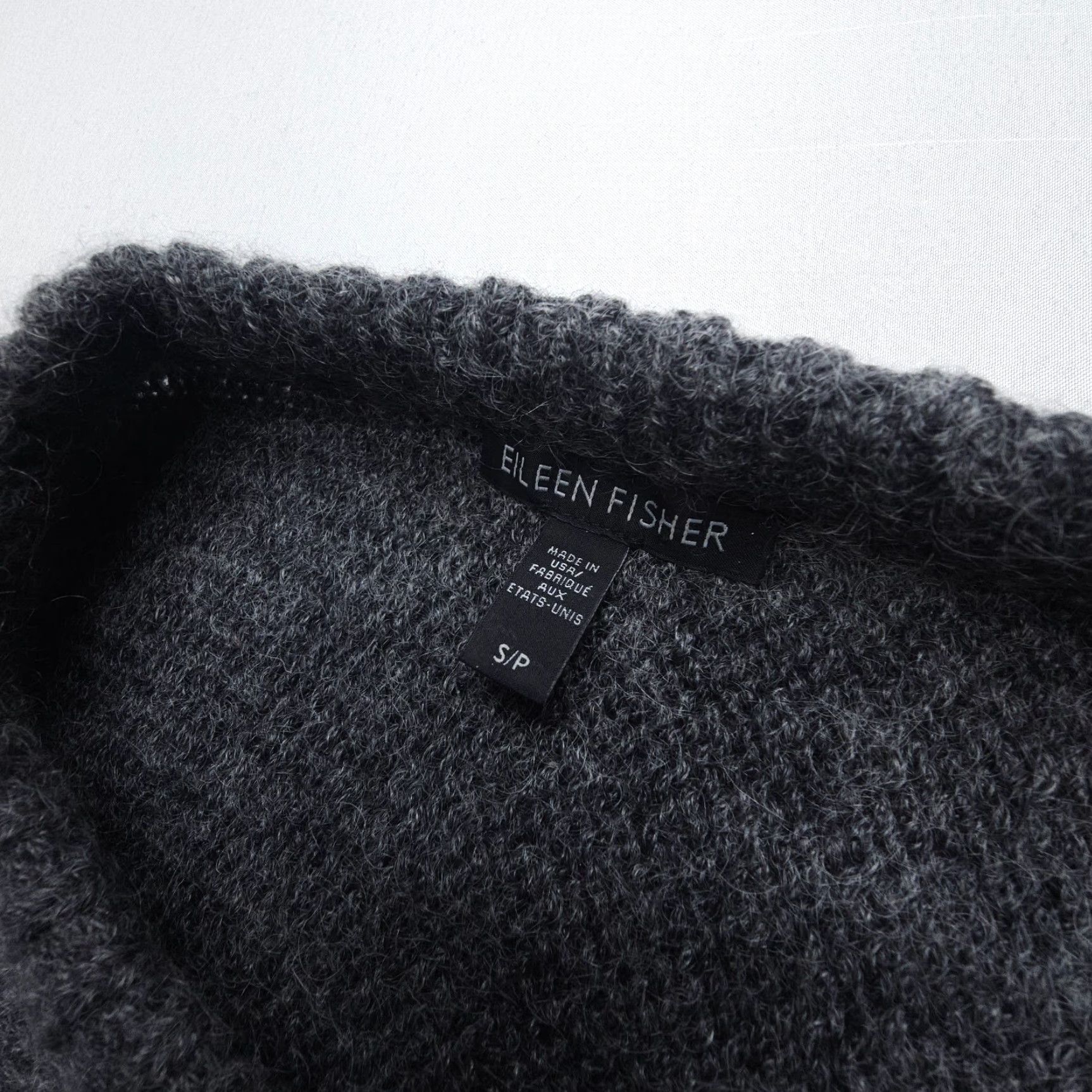 Eileen Fisher VINTAGE Eileen Fisher Asymmetric Hem Wool Mohair Sweater Size Small Gray Pullover Knit Size S / US 4 / IT 40 - 3 Thumbnail
