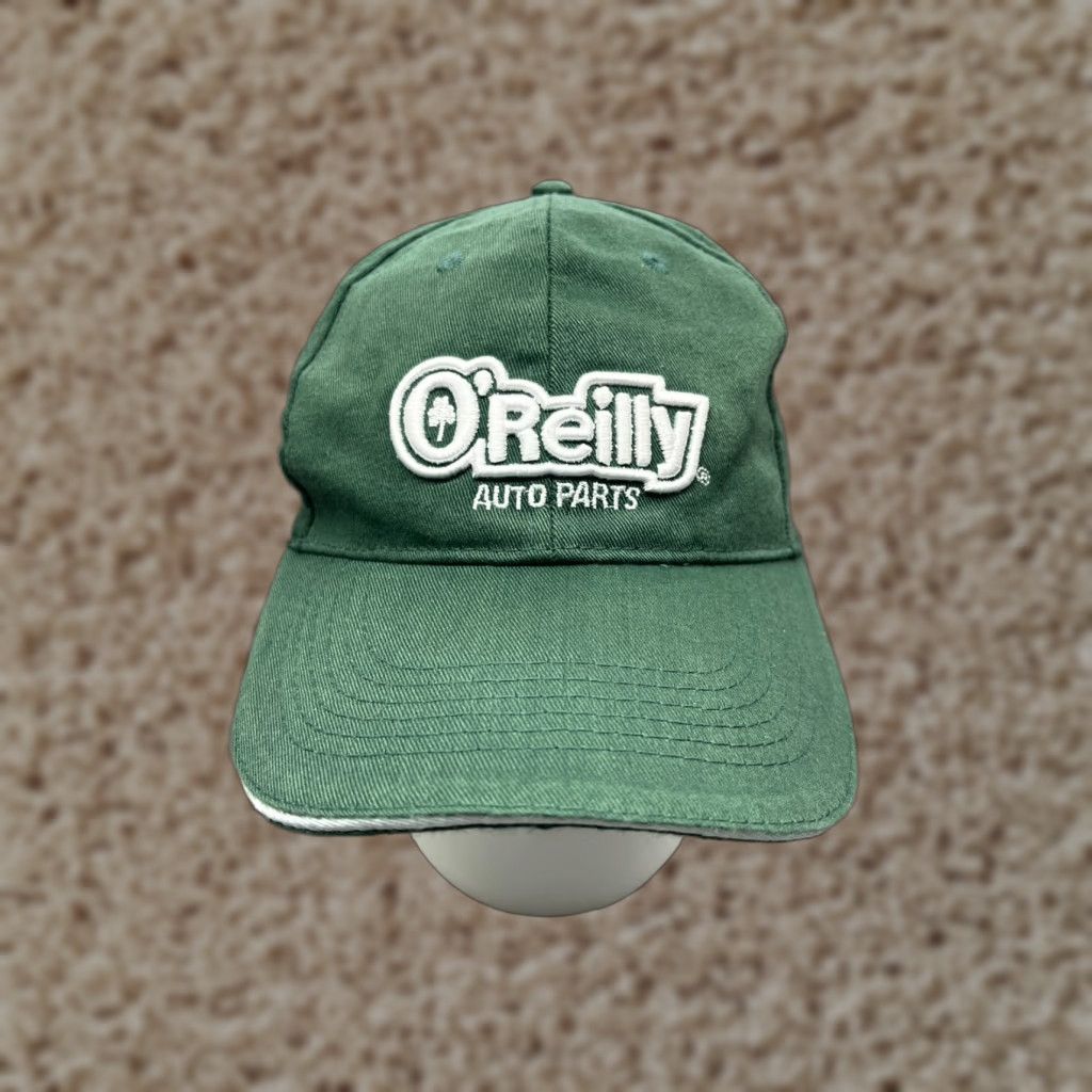 Vintage O'Reilly Auto Parts Hat Cap Strap Back Adult One Size Green Cotton Blend Baseball Cap Mens Size ONE SIZE - 1 Thumbnail
