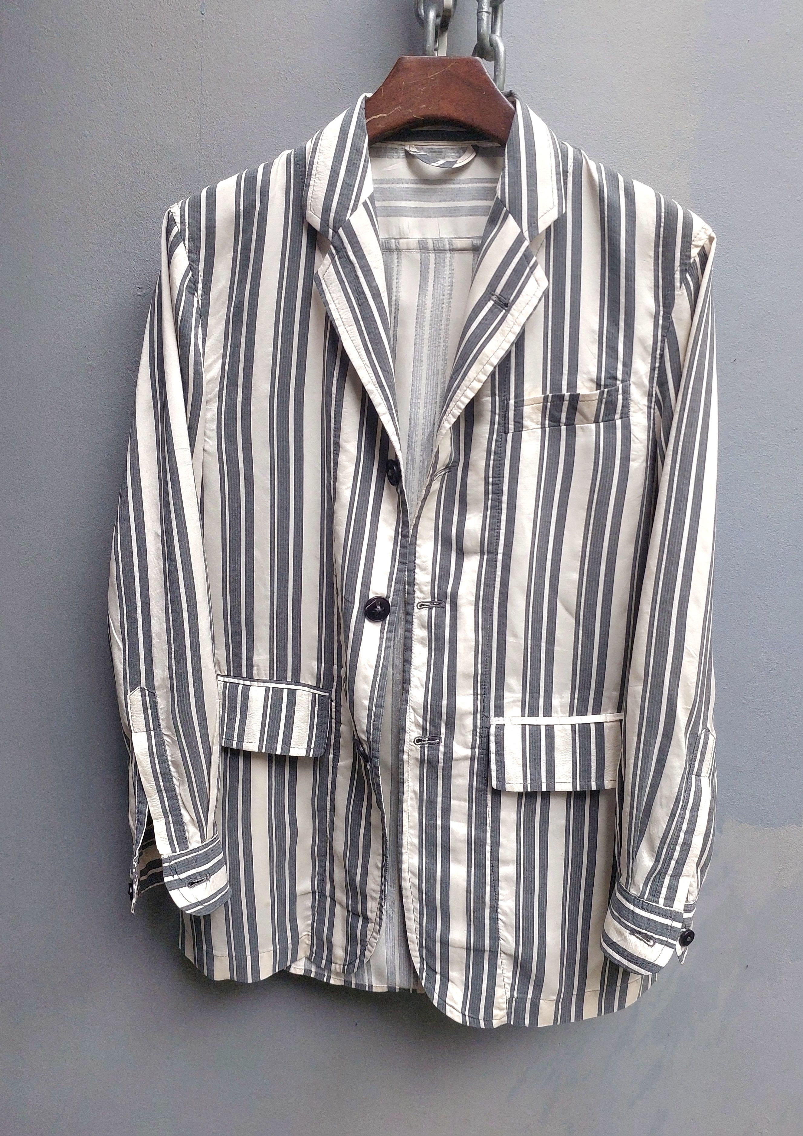 Ann Demeulemeester Ann Demeulemeester Striped Tailored Pajama Style Blazer Size US XXS / EU 40 - 2 Thumbnail