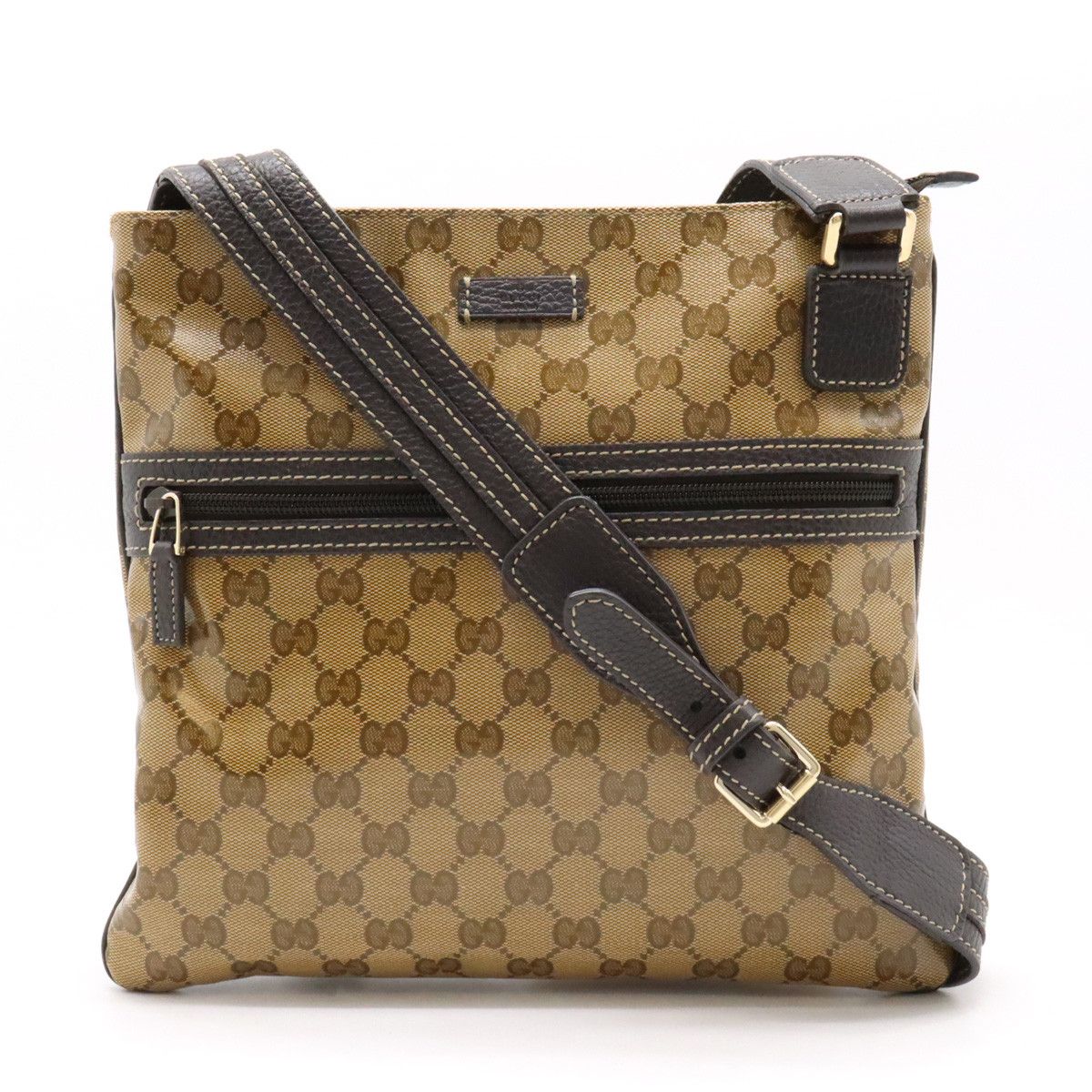 Gucci Gucci Gucci GG Crystal Coated Canvas/Leather Shoulder Bag 264217 Canvas Crossbody Bag 264217 in Great Condition Size ONE SIZE - 1 Thumbnail