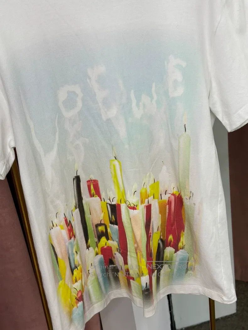 Loewe Loewe White candle letter logo short-sleeve T-shirt Size XS / US 0-2 / IT 36-38 - 2 Thumbnail