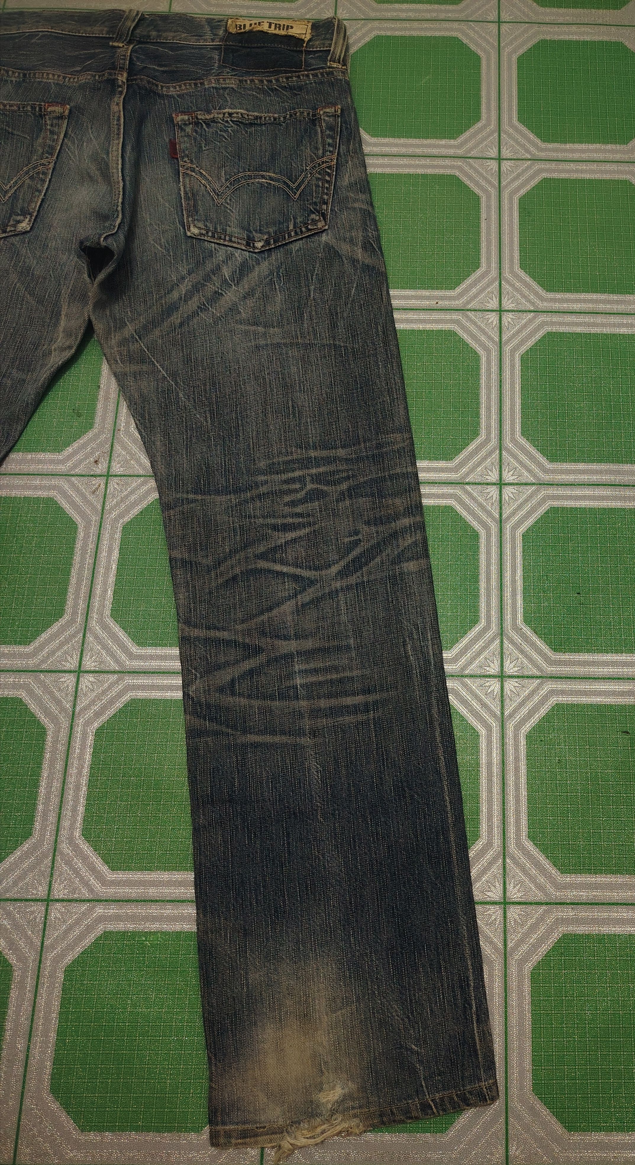 Who Decides War Japanese Edwin 503 Blue Trip Distressed Jeans Size US 34 / EU 50 - 15 Thumbnail