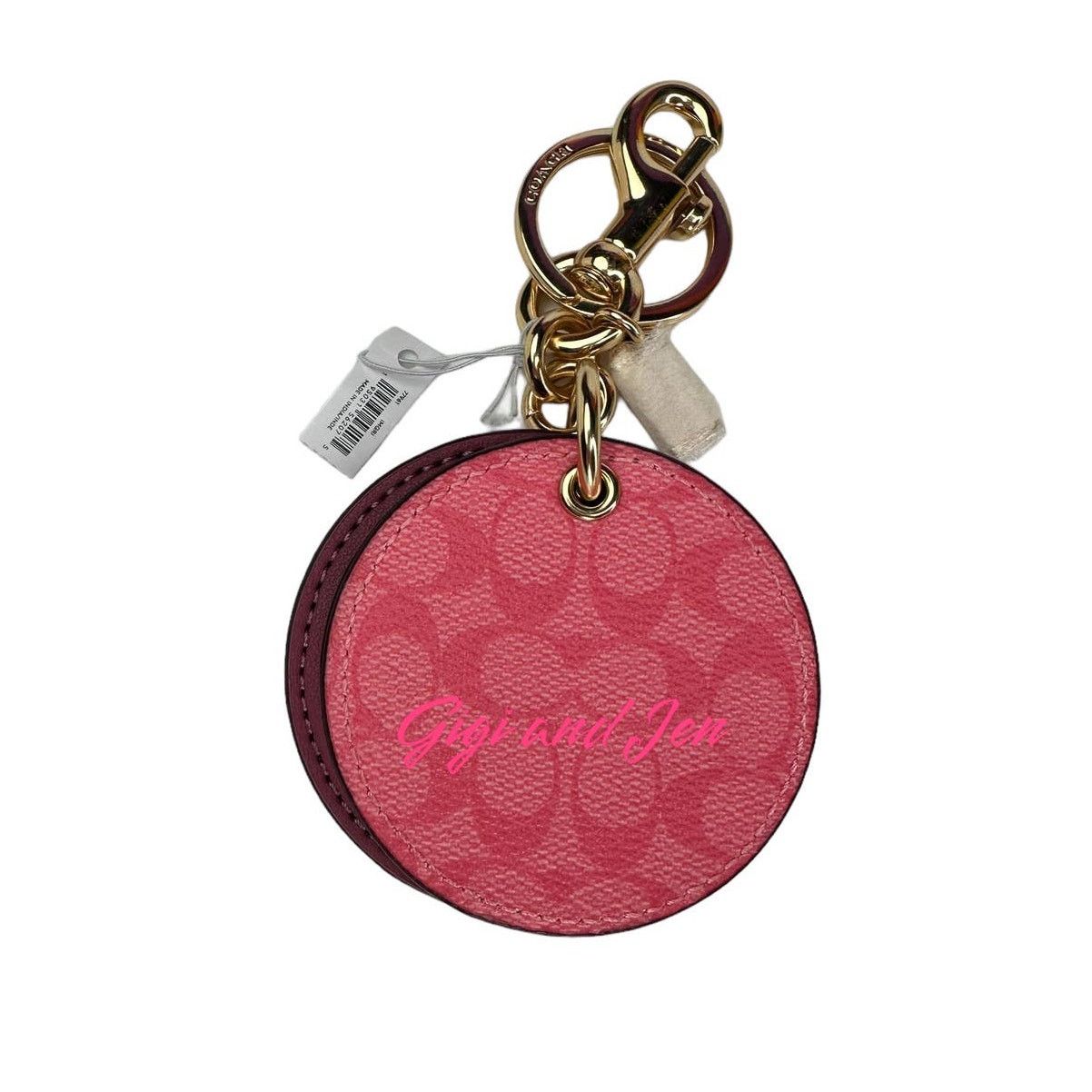 Coach Coach Mirror Bag Charm In Signature Canvas Pink Lemonade Size ONE SIZE - 1 Thumbnail