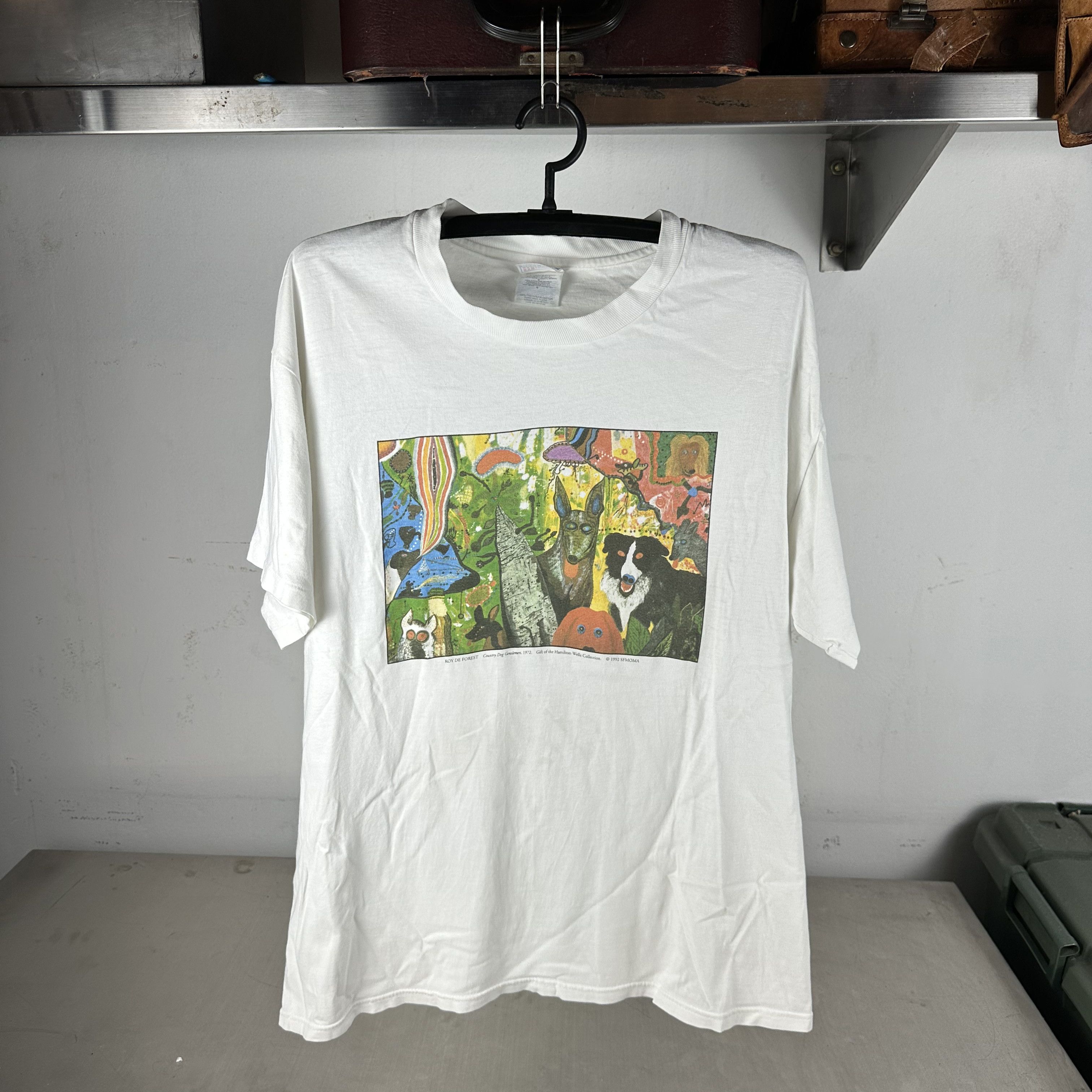 Vintage Roy De Forest Country Dog Gentlemen Modern Art Museum Tee Size US L / EU 52-54 / 3 - 1 Thumbnail