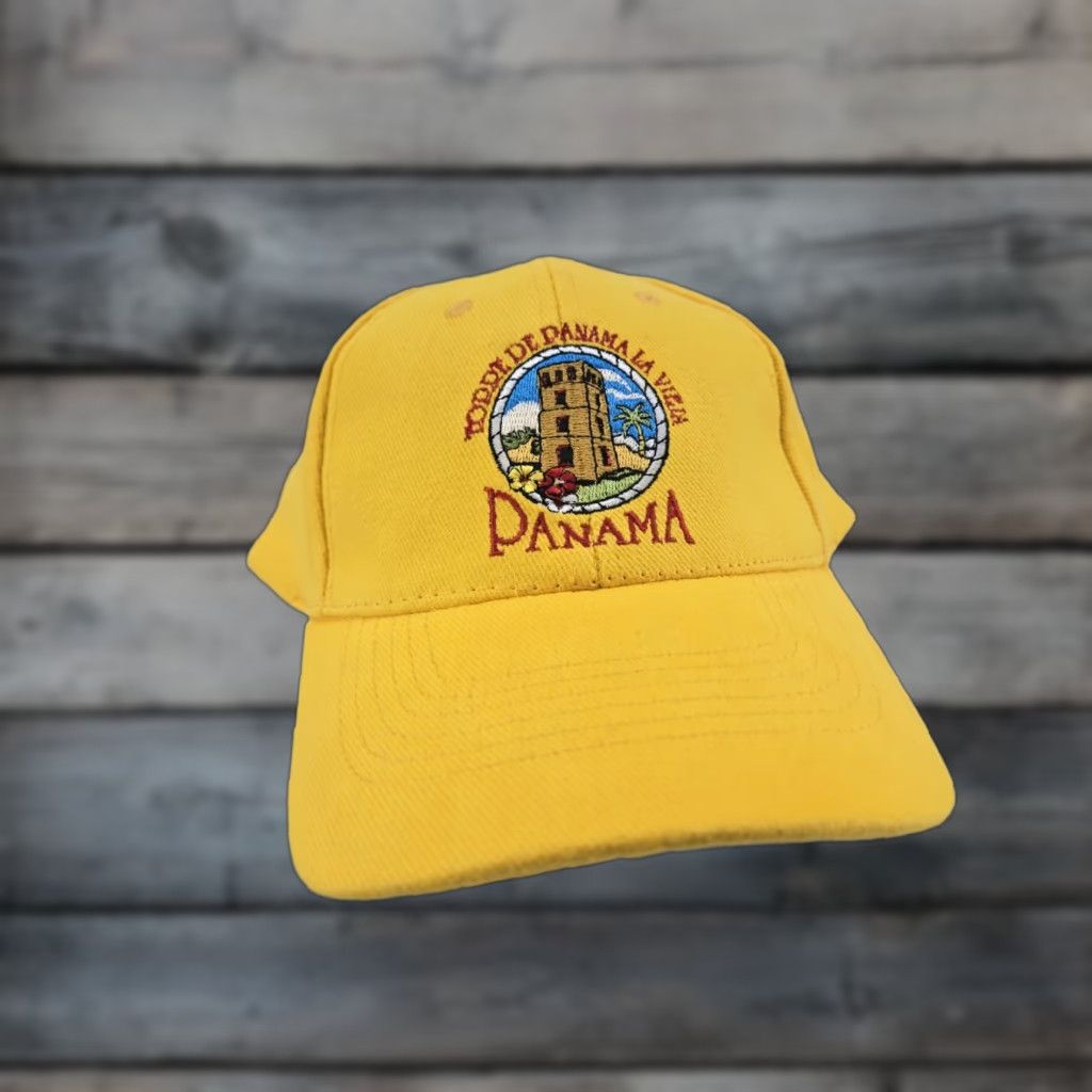 Vintage EQ Best Panama Baseball Cap OSFA Adjustable Yellow Unisex Adults - Vintage? No - 100% Cotton - Panama Theme - Hat Cap Size ONE SIZE - 1 Thumbnail