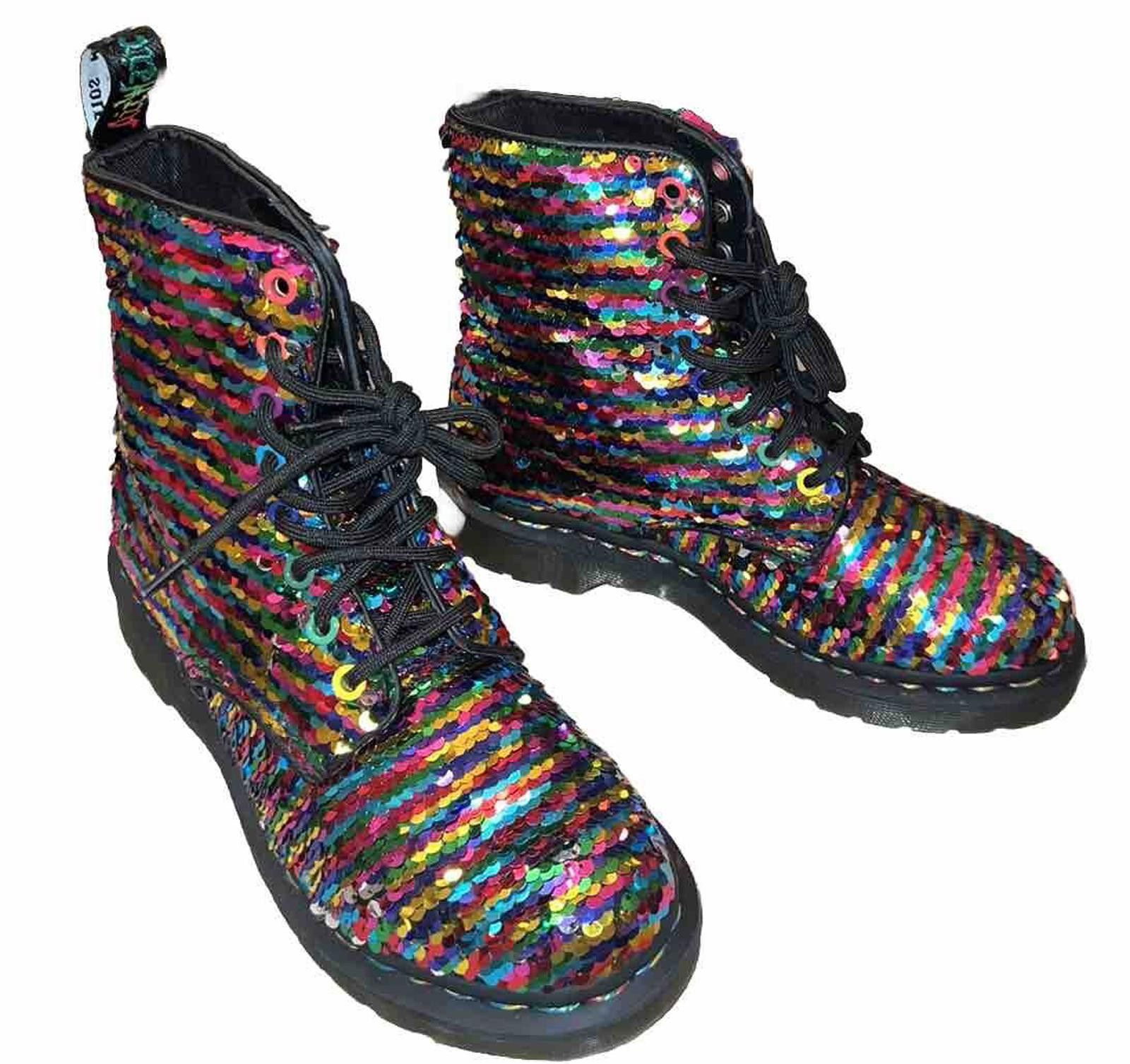 Dr. Martens NEW Dr Martens 1460 Pascal Rainbow Silver Sequin Boots US 6 Size US 6 / IT 36 - 11 Thumbnail
