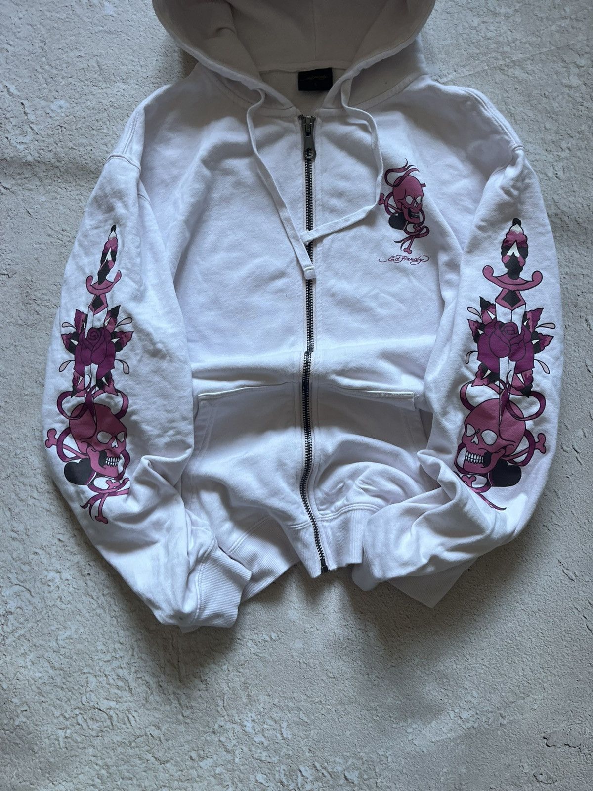 Ed Hardy Ed Hardy Los Angeles Hoodie – Pink Script / Graphic Sleeves Size US M / EU 48-50 / 2 - 2 Thumbnail