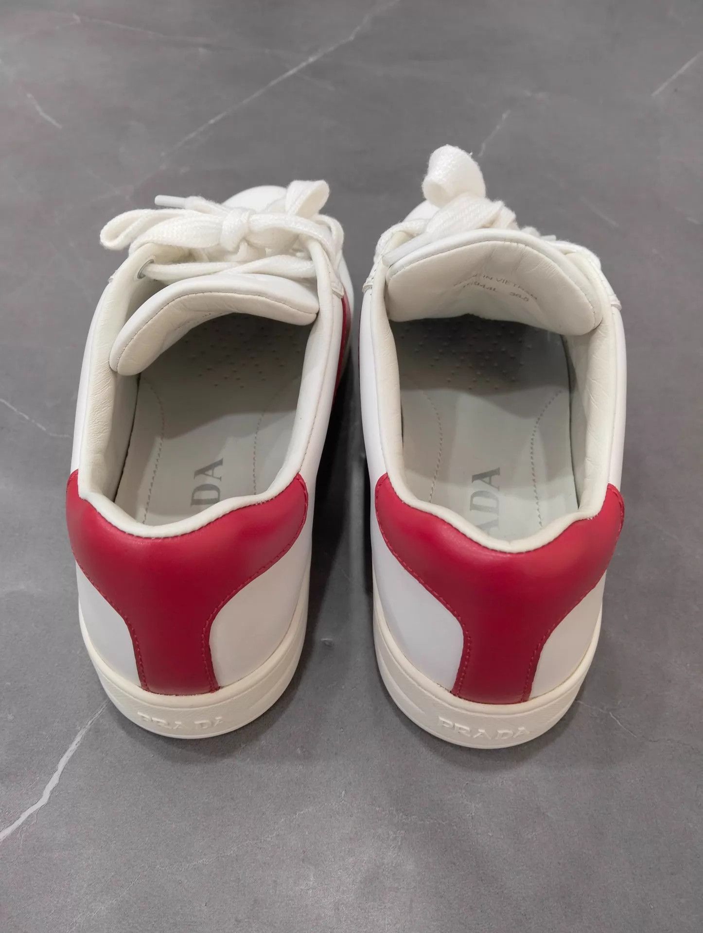 Prada Prada Red White Colorblock Sneakers 36.5 Size US 6 / IT 36 - 5 Thumbnail
