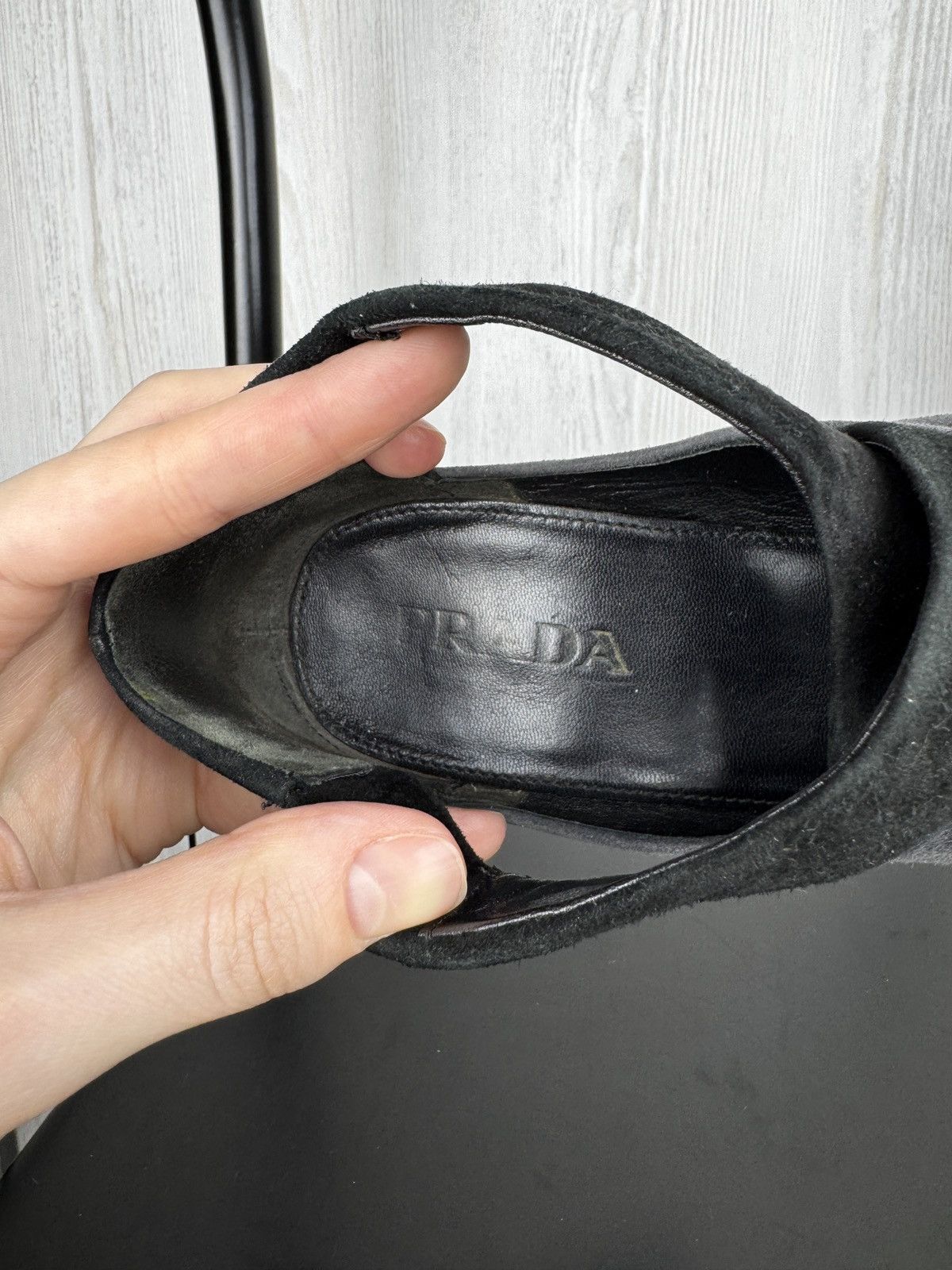 Prada Prada Gray Black Suede Ankle Cone Heels Size 36.5 EU 6.5 US Size US 6.5 / IT 36.5 - 18 Thumbnail