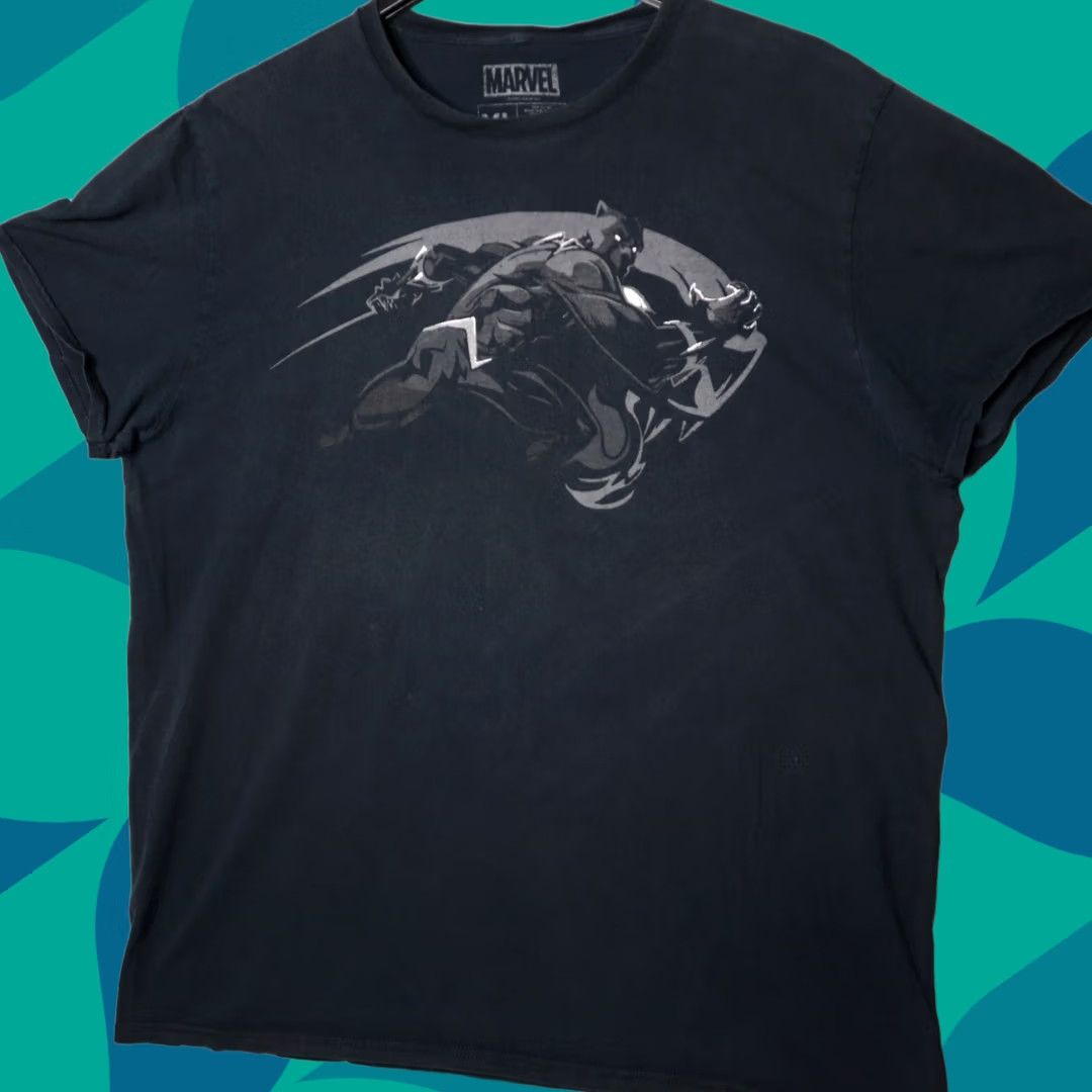 Vintage Marvel Black Panther T Shirt Mens XL Black Short Sleeve Graphic Print Shirt Black Panther Theme Mens XL Size US XL / EU 56 / 4 - 1 Thumbnail
