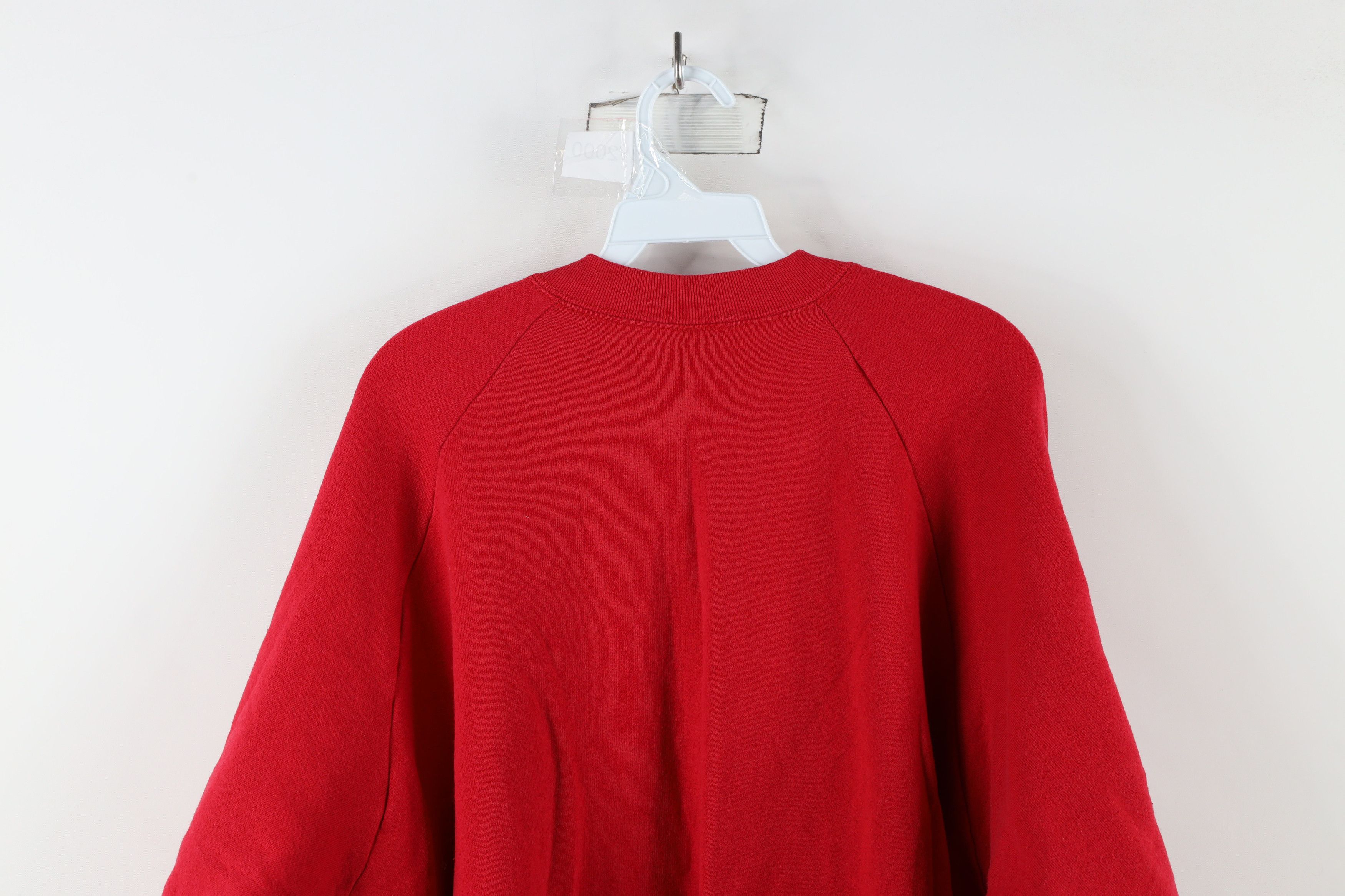 Vintage Vintage 90s Streetwear Blank Crewneck Sweatshirt Red USA Size US XXL / EU 58 / 5 - 9 Thumbnail