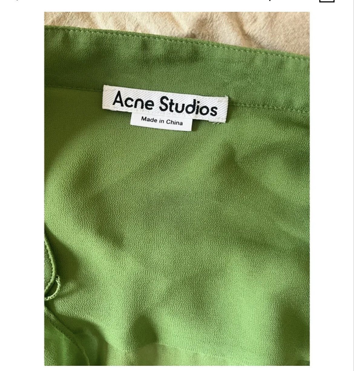 Acne Studios Acne Studios Green Silk Flowy Blouse Size M / US 6-8 / IT 42-44 - 2 Thumbnail