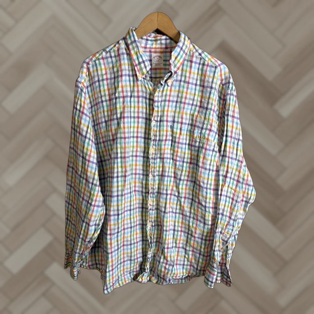Brooks Brothers Brooks Brothers Original Polo Shirt Men’s XL Linen Multicolor Button Up Shirt Size US XL / EU 56 / 4 - 1 Thumbnail
