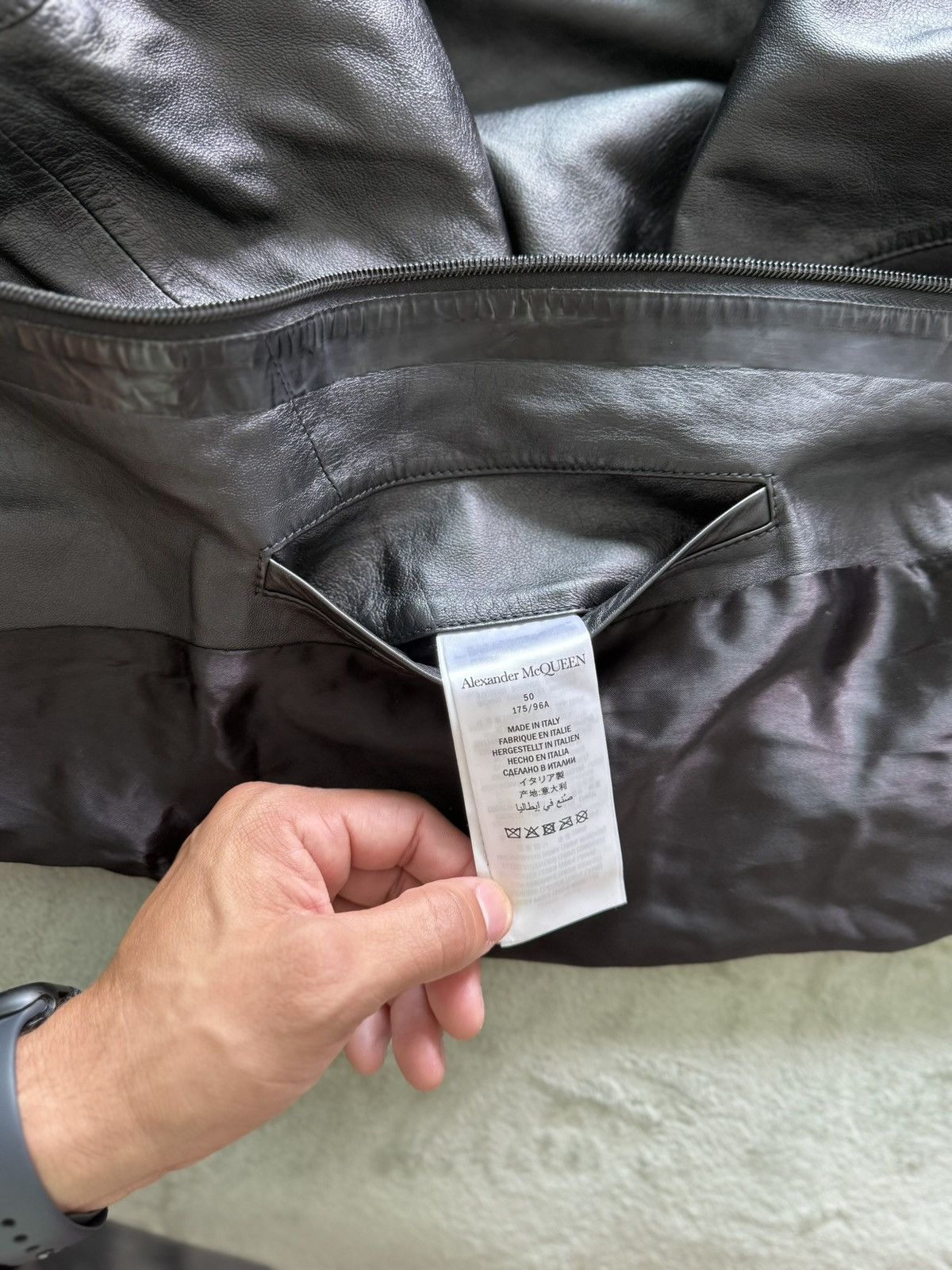Alexander McQueen Alexander McQueen Leather Hooded Jacket Rare Size US L / EU 52-54 / 3 - 8 Thumbnail