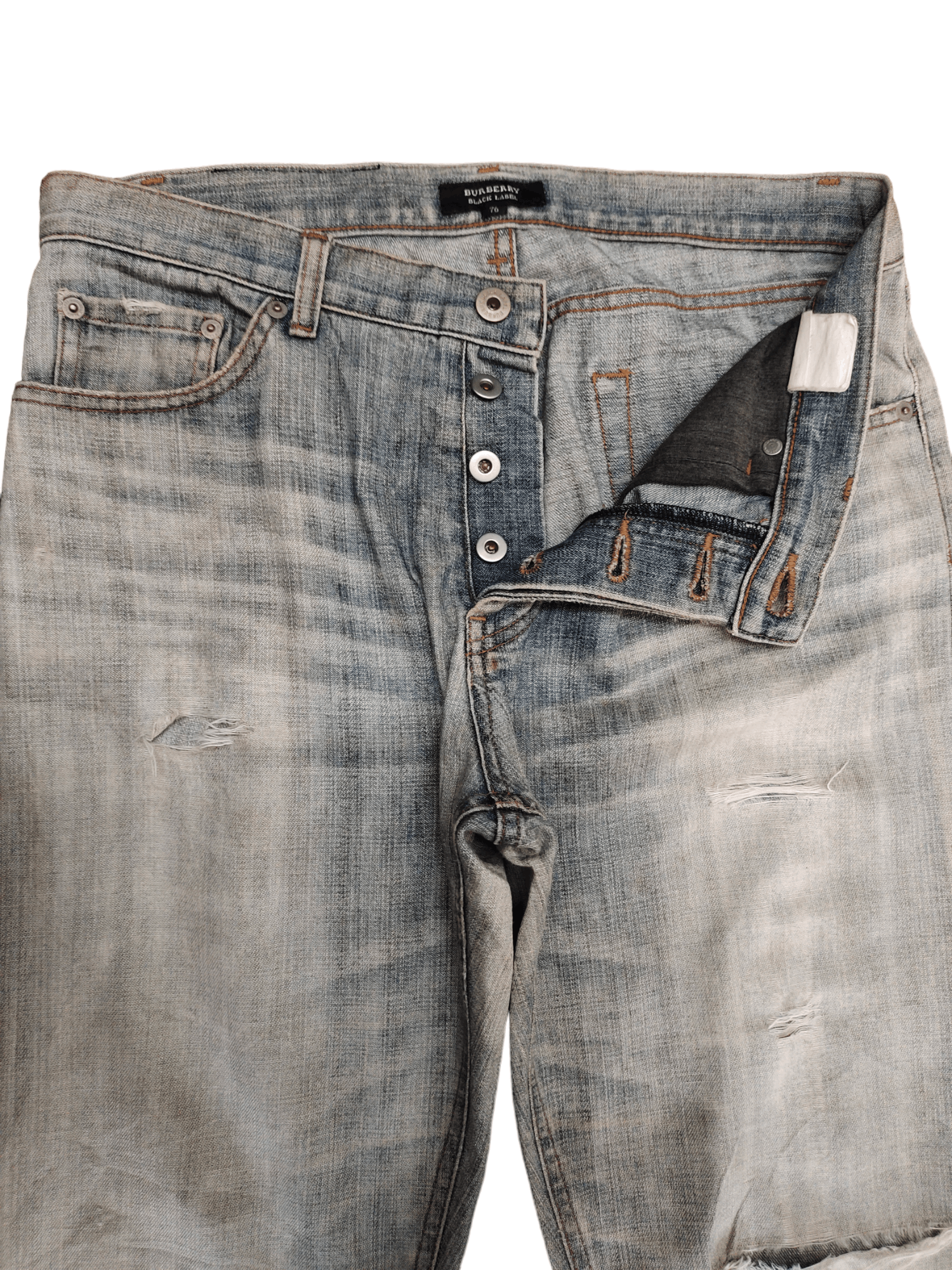 Burberry Vintage Y2k Burberry Distress Faded Denim Jeans Size US 31 - 10 Thumbnail