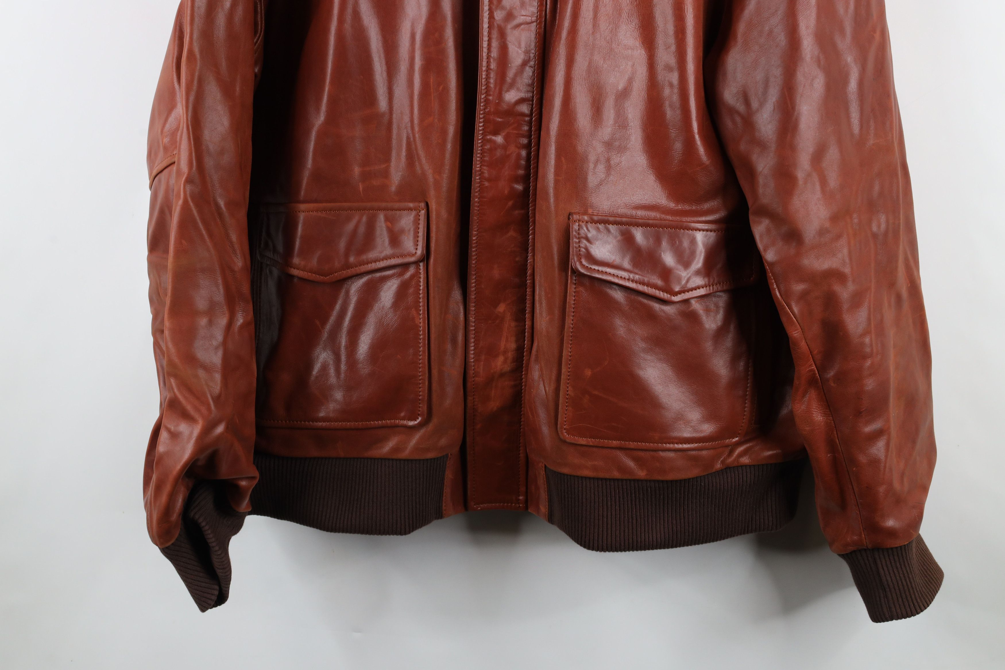 Vintage Inland Leather Streetwear Flight Bomber Jacket Brown Size US XXL / EU 58 / 5 - 3 Thumbnail