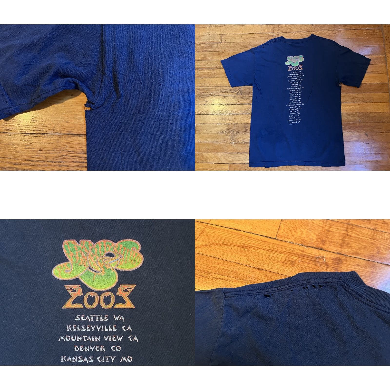 Vintage VINTAGE Yes Fragile Tour 2002 Shirt Men’s Large Blue Hyland T-Shirt Short Sleeve Graphic Print Logo Crew Neck Size US L / EU 52-54 / 3 - 8 Thumbnail