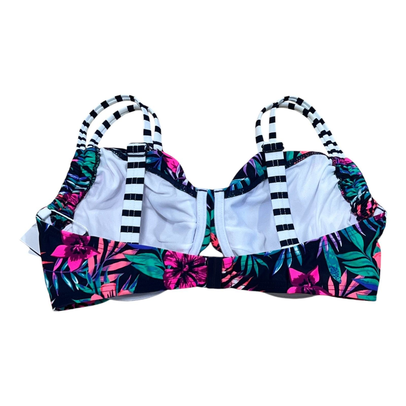 Other Venice Beach - Women's Floral Print Bikini Top - Black/Pink/ Size ONE SIZE - 2 Thumbnail