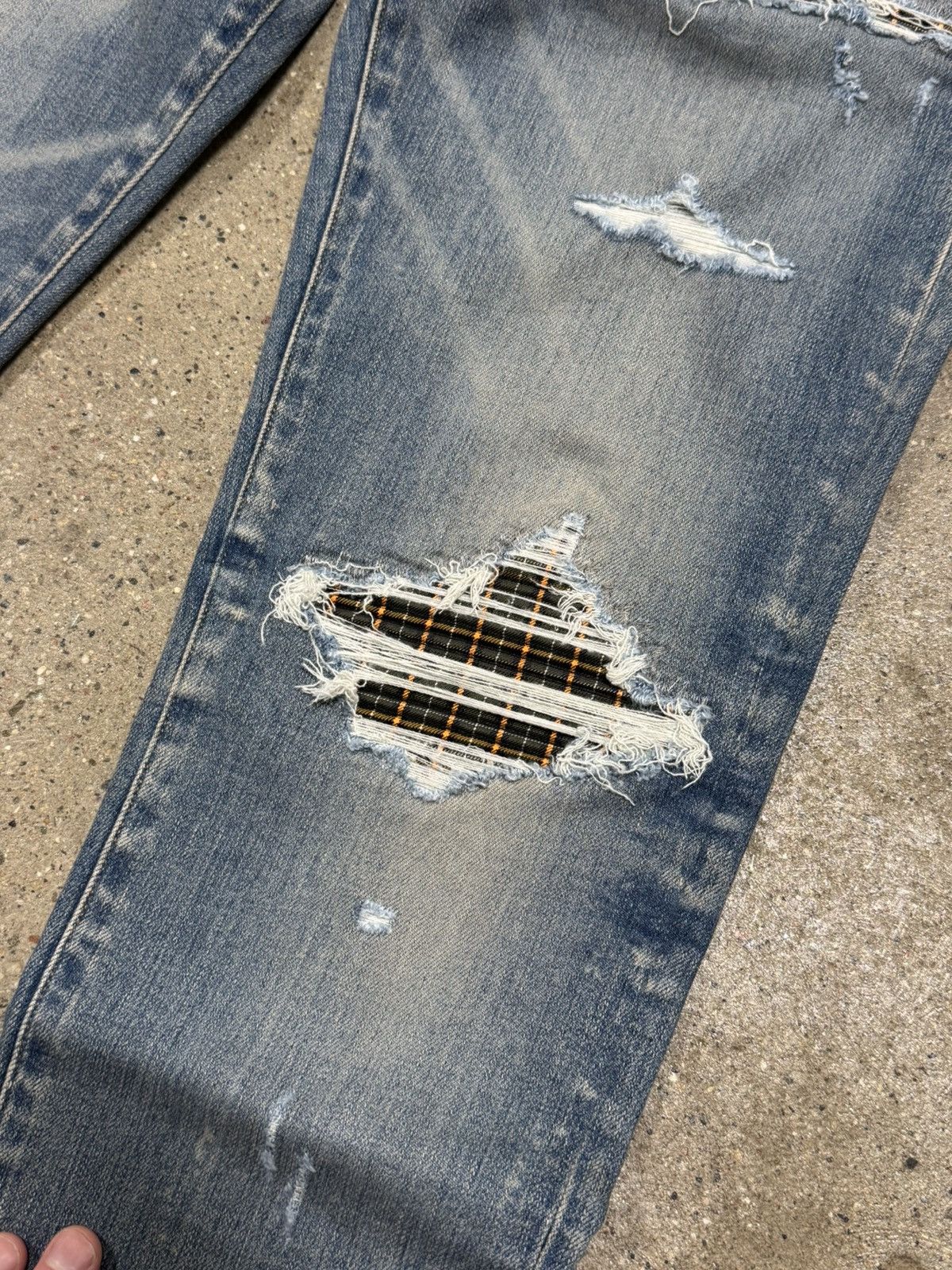 Amiri Amiri MX1 Neon Plaid Clay Indigo Jeans 1200$ Size US 33 - 2 Thumbnail