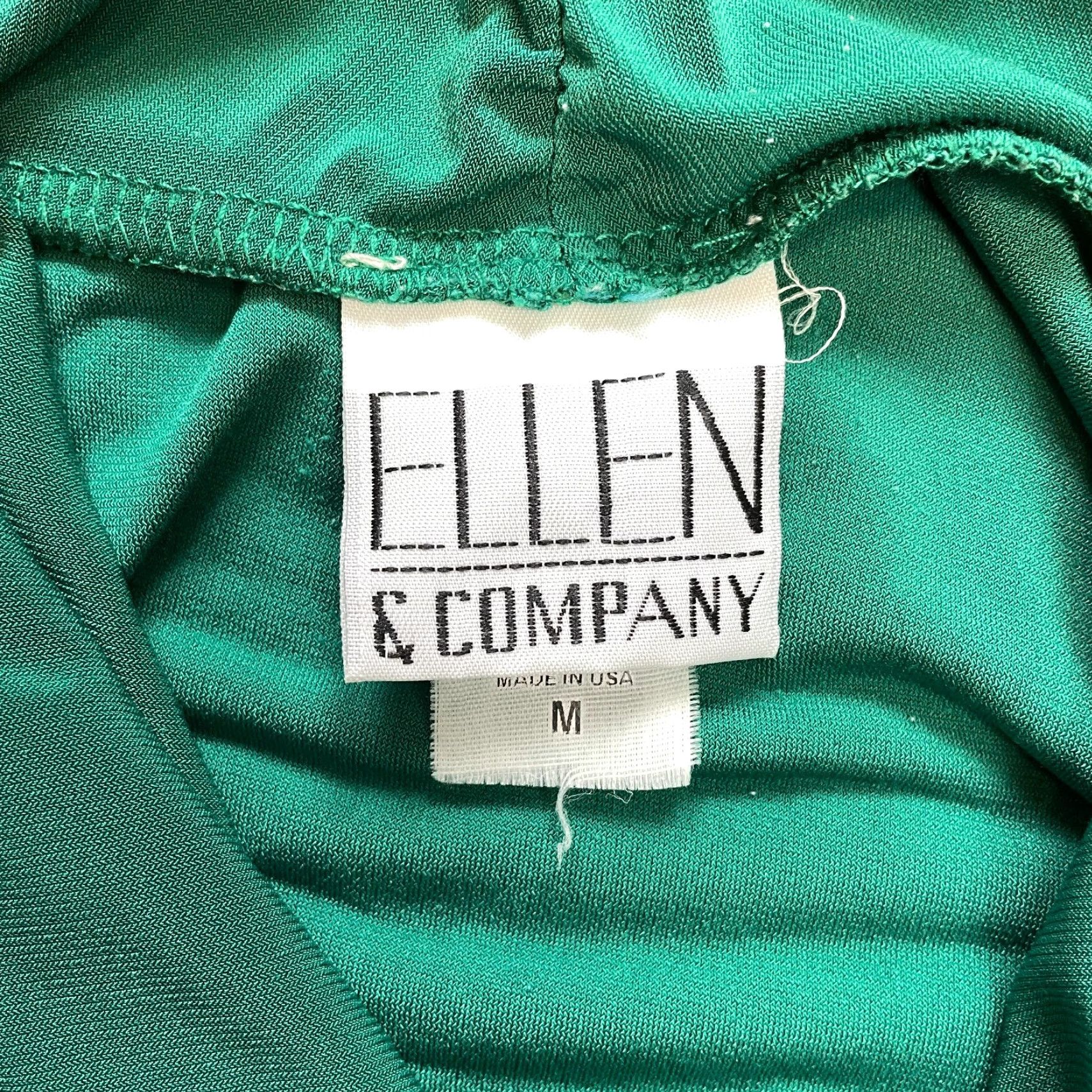 Vintage Ellen & Company Blouse Shirt Womens Medium Green Wrap Stretch Long Sleeve Top Size M / US 6-8 / IT 42-44 - 2 Thumbnail