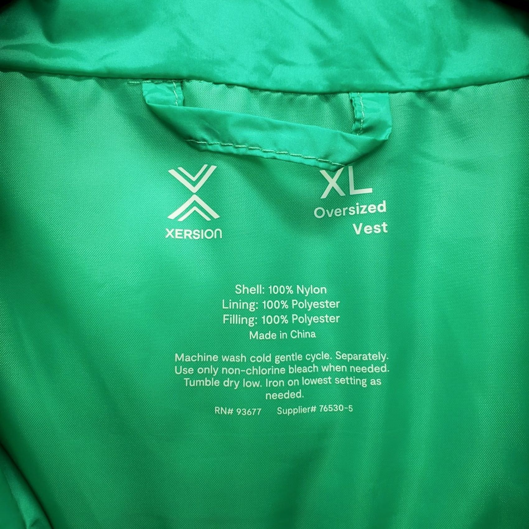 Vintage Xersion Womens Size XL Green Oversized Puffer Vest Mock Neck Full Zip Shirt Jacket Vest Size XL / US 12-14 / IT 48-50 - 6 Thumbnail