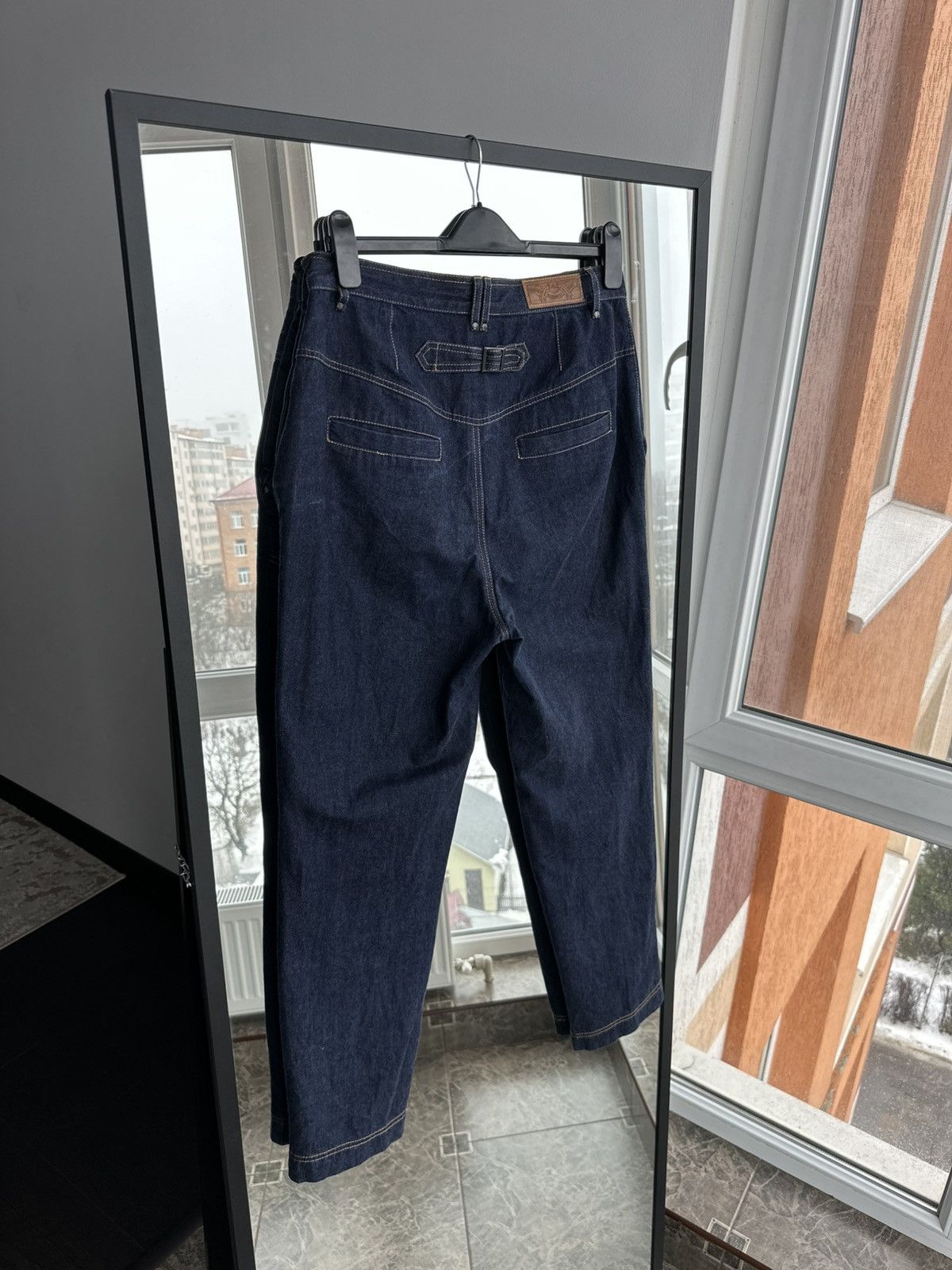 Le Mont Saint Michel Le Mont S’Michel BuckleBack Navy Woman Jeans French Workwear Size 32" / US 10 / IT 46 - 6 Thumbnail