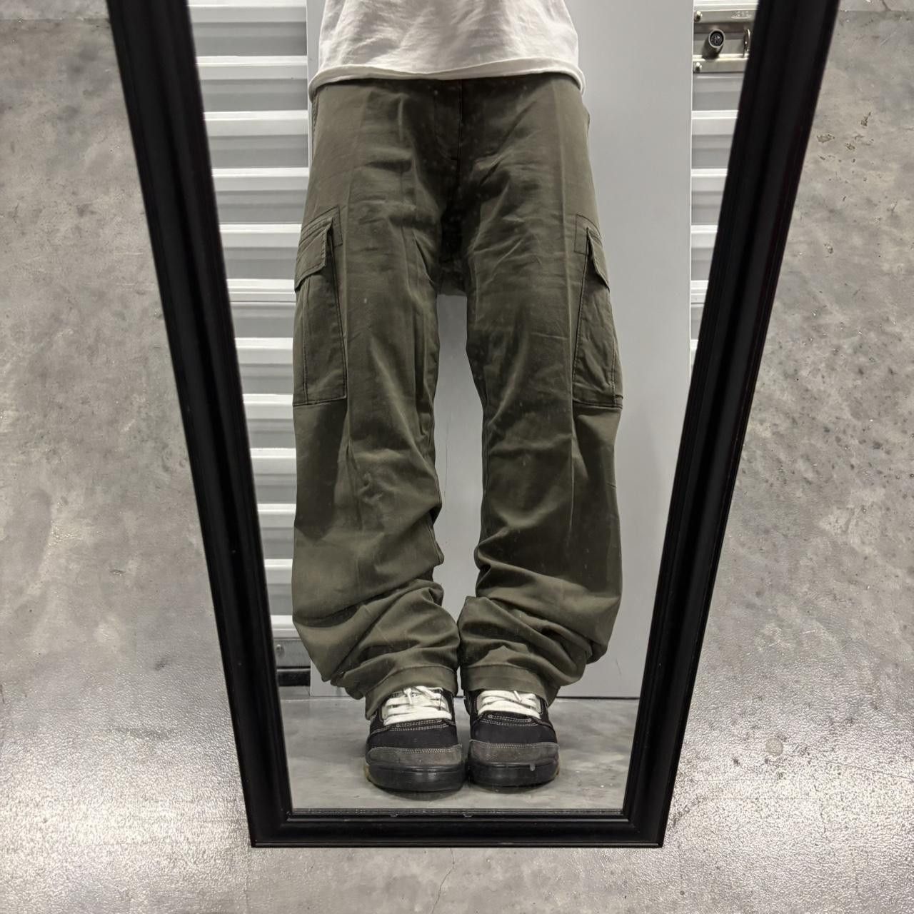 Japanese Brand × Vintage Crazy Vintage Y2K/2000s Grunge Khaki Green Skater Cargo Pants! Size US 36 / EU 52 - 1 Thumbnail