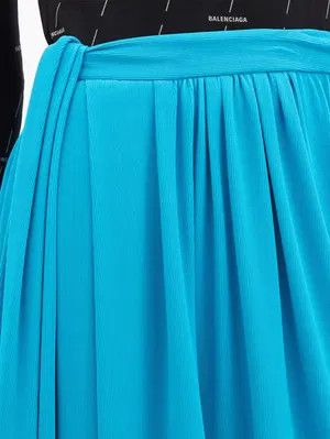Balenciaga o1y0625 Midi Skirt in Azure Size 28" / US 6 / IT 42 - 2 Thumbnail