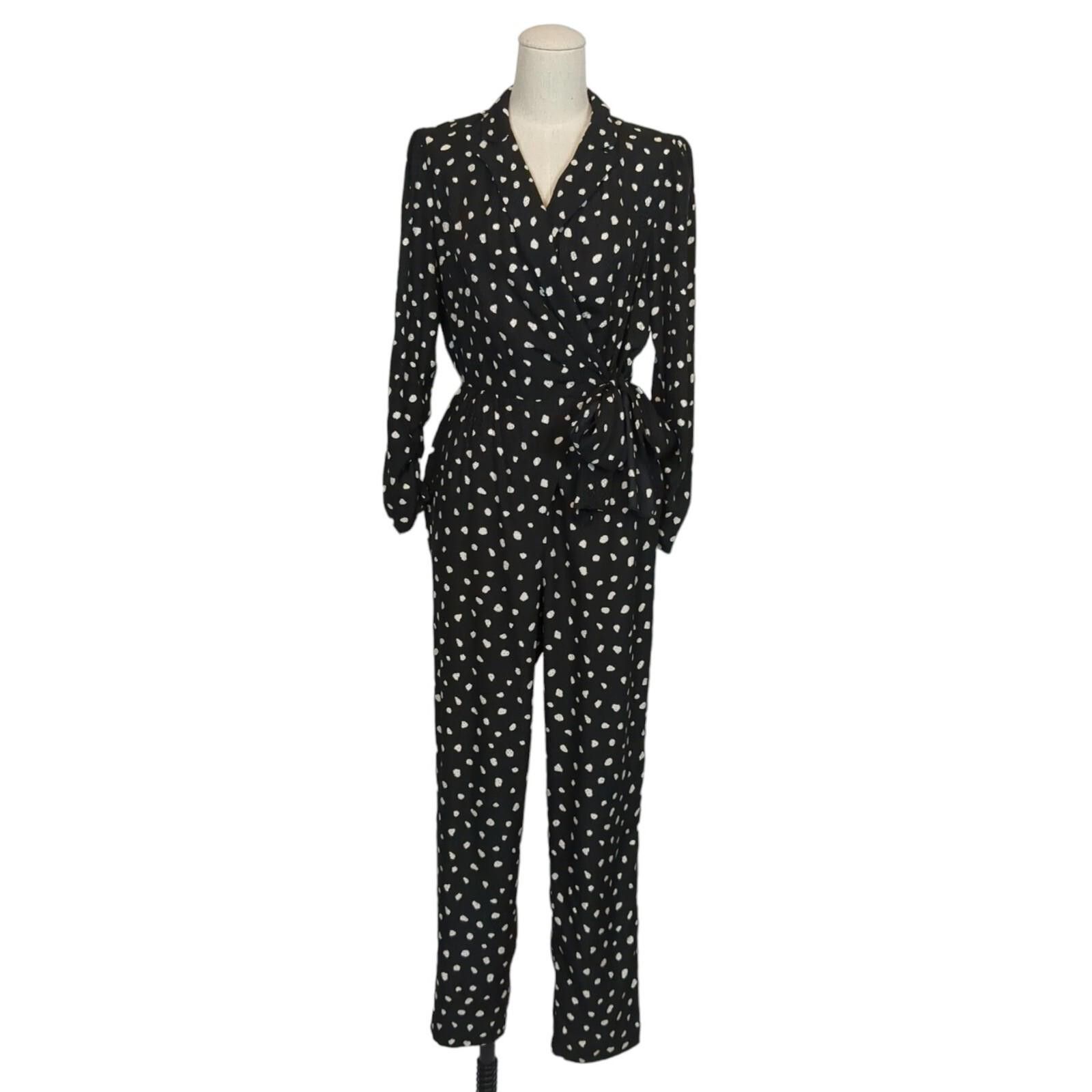 Rebecca Taylor Rebecca Taylor Nova Dot Jacquard Silk Blend Jumpsuit 2 Size 26" / US 2 / IT 38 - 1 Thumbnail