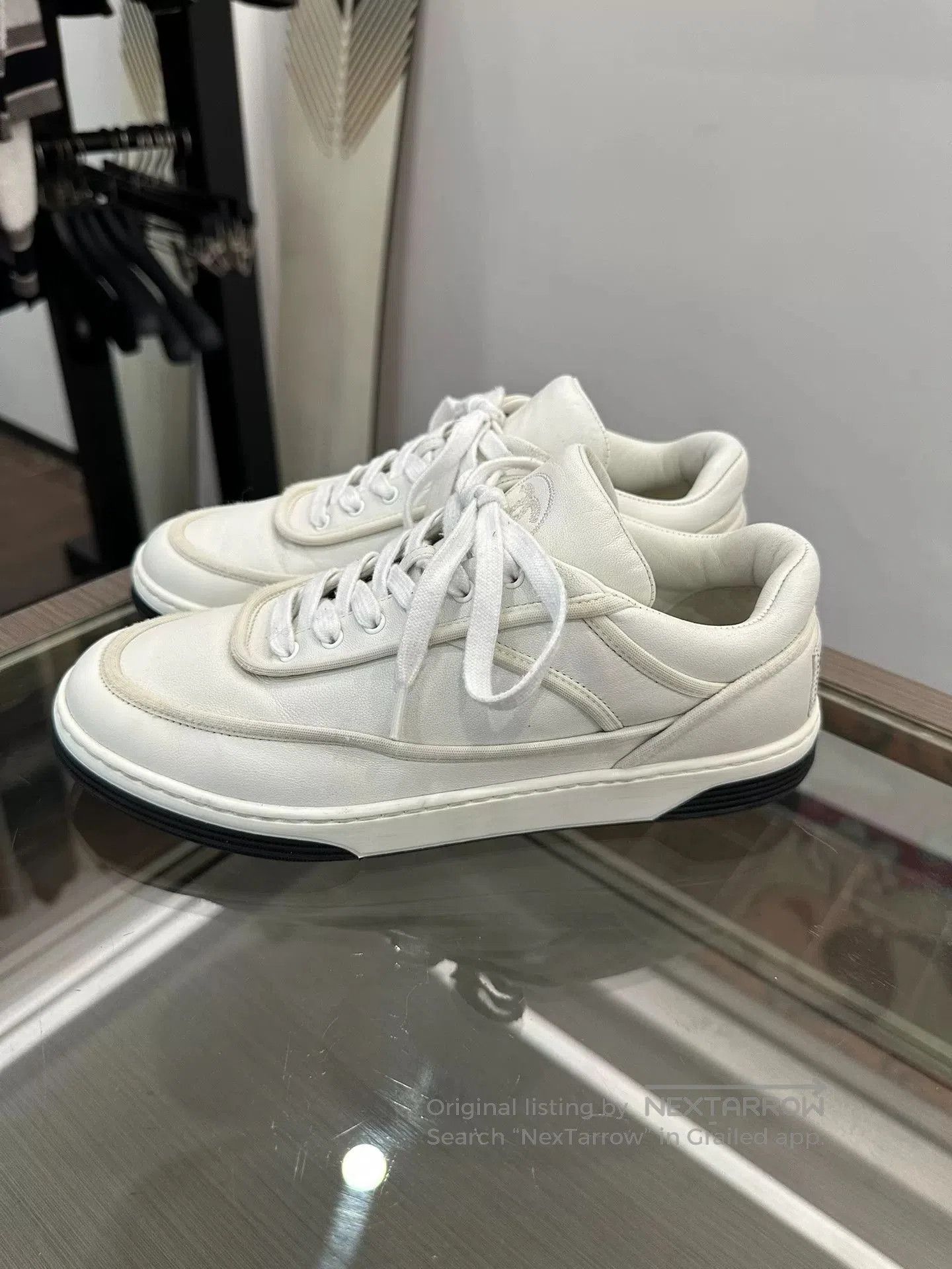 Chanel Chanel White Double C Logo Sneakers. Size US 6 / IT 36 - 4 Thumbnail