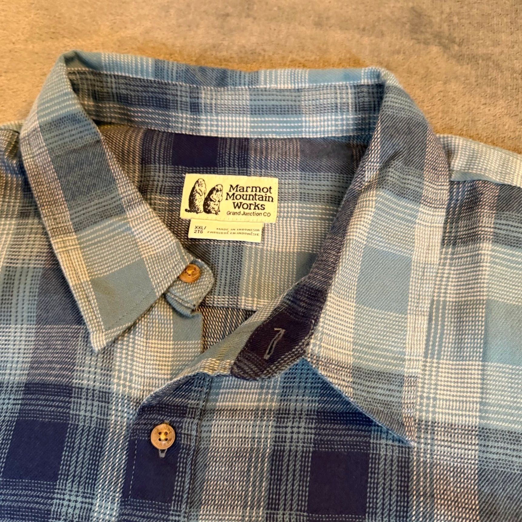 Marmot VINTAGE Marmot Fairfax Novelty Lightweight Flannel Shirt Arctic Blue Plaid Mens 2XL NWT Size US XXL / EU 58 / 5 - 4 Thumbnail