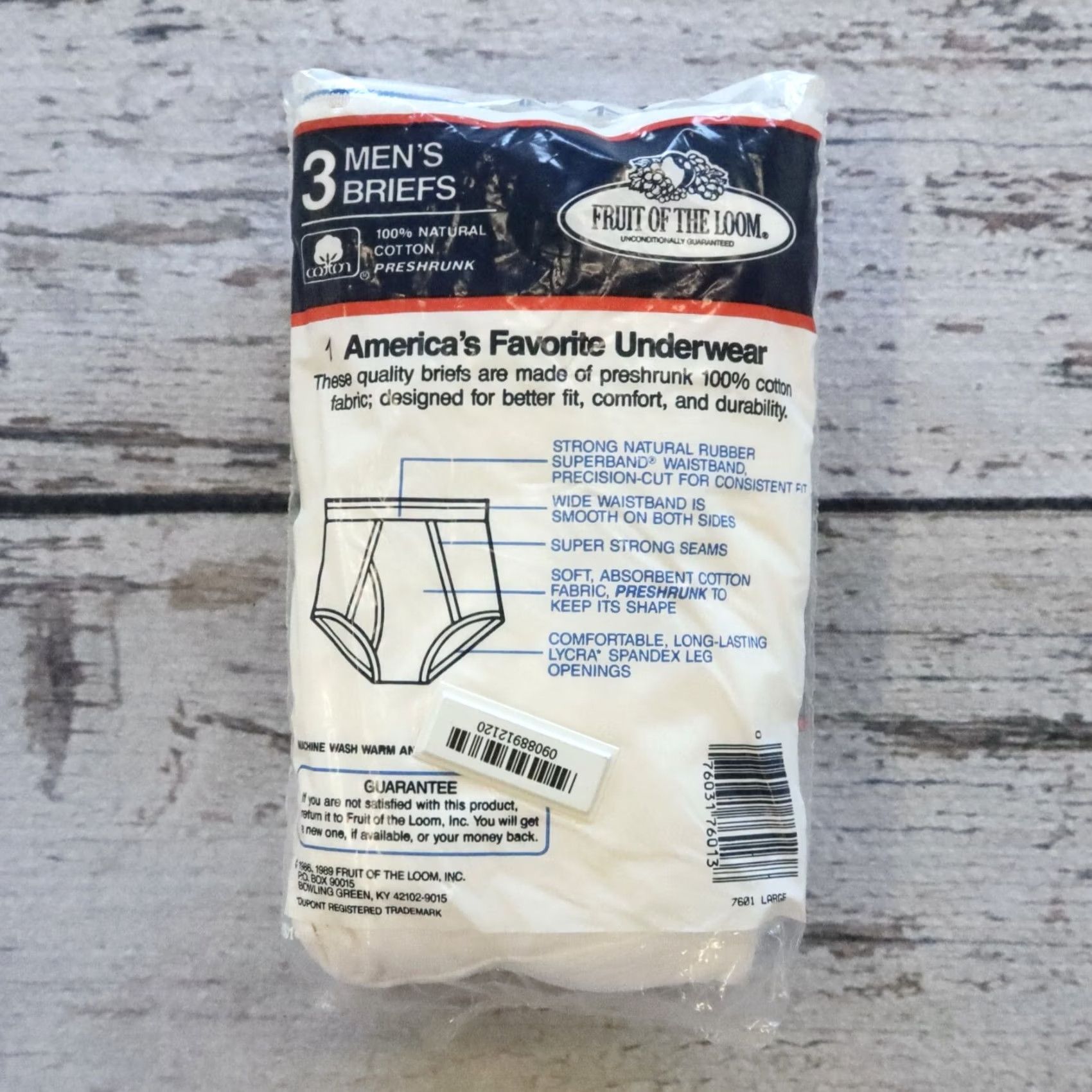 Fruit Of The Loom Vintage Fruit of the Loom All Cotton Briefs 3 Pack Underwear L White Mens Briefs Size US 33 - 2 Thumbnail