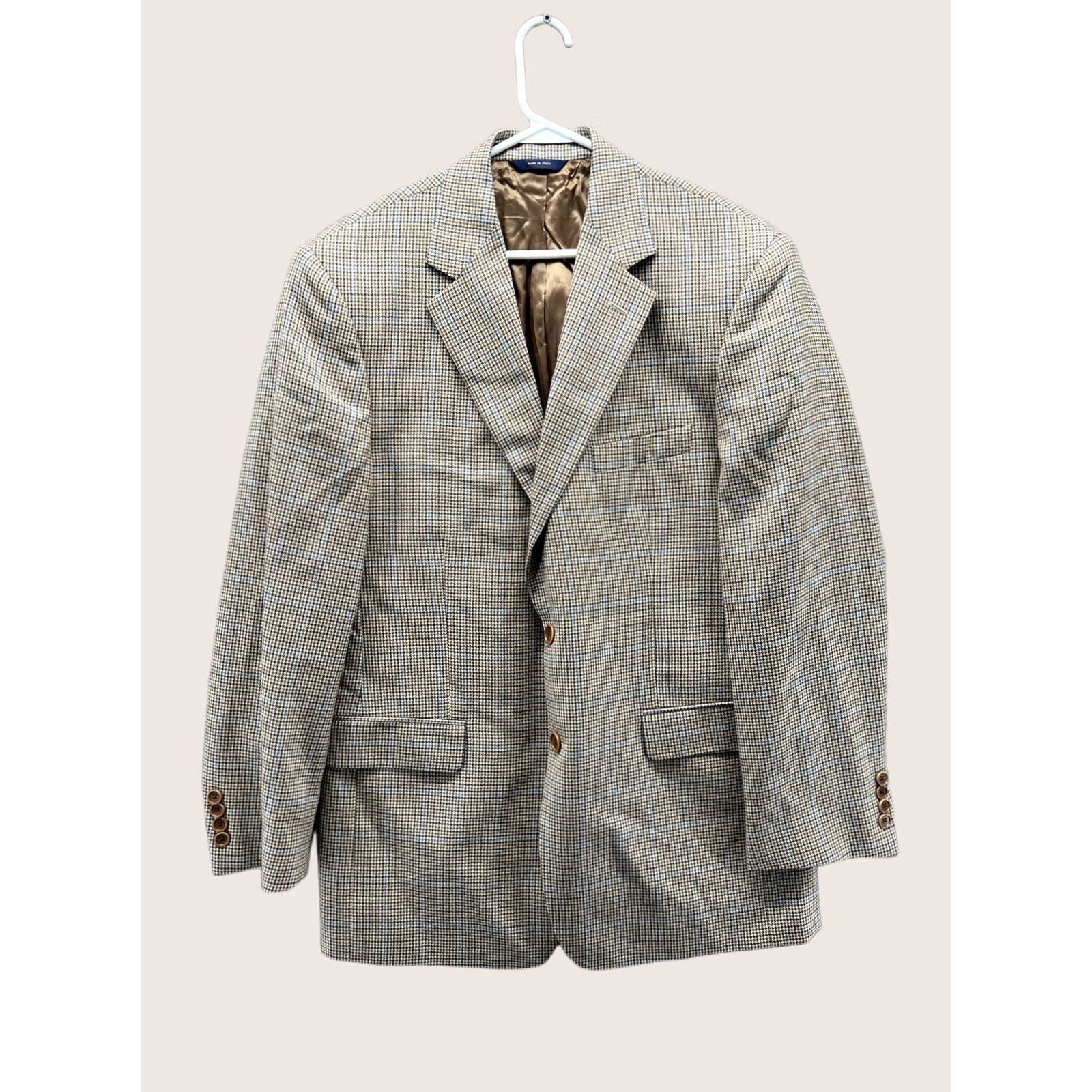 Brooks Brothers Brooks Brothers Sport Coat Mens Large 41R Brown Tweed Check Jacket Italy Blazer Coat Suit Jacket Size 42R - 1 Thumbnail