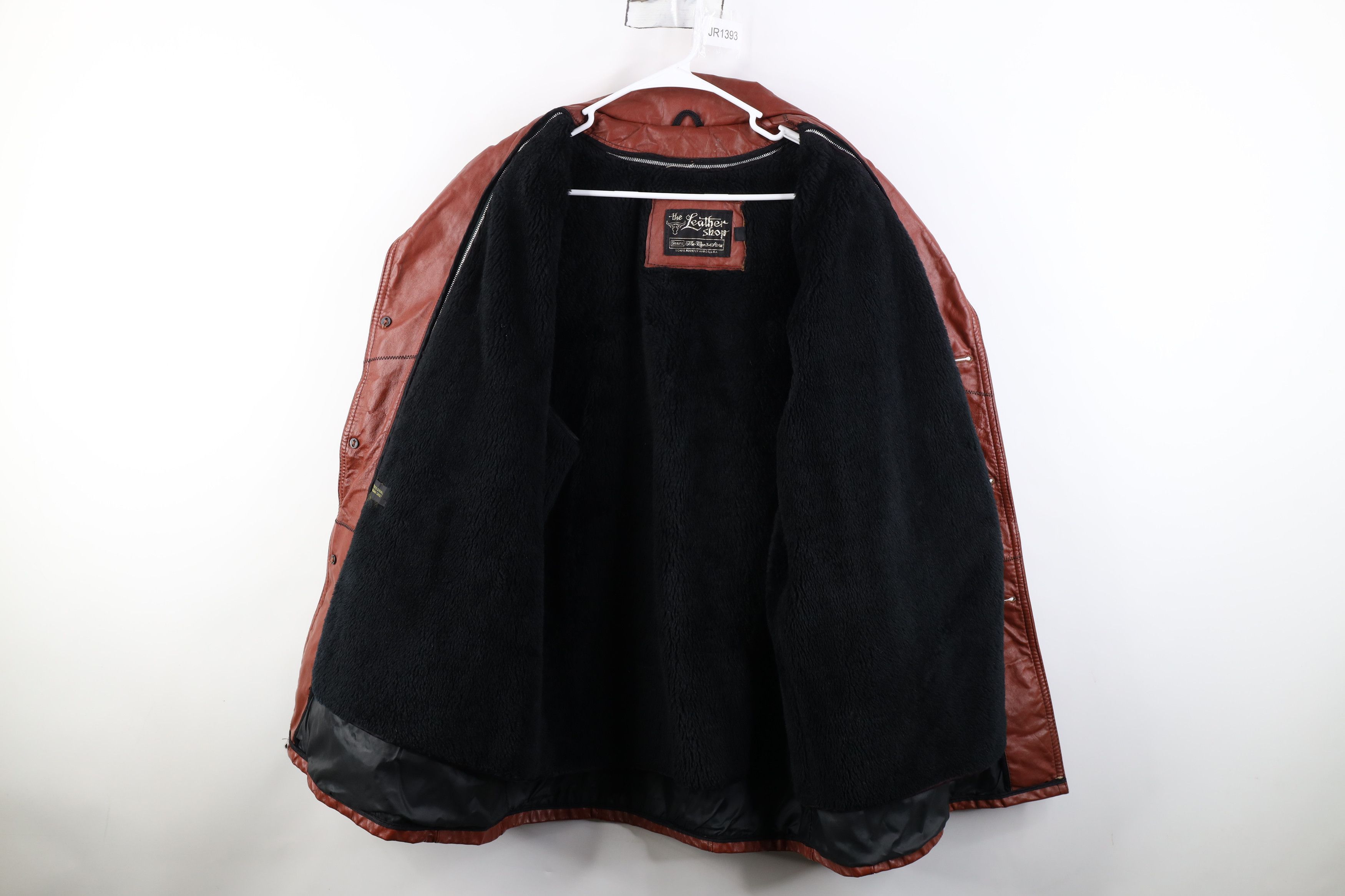 Vintage Vintage 70s Streetwear Fleece Lined Leather Western Jacket Size US XXL / EU 58 / 5 - 9 Thumbnail