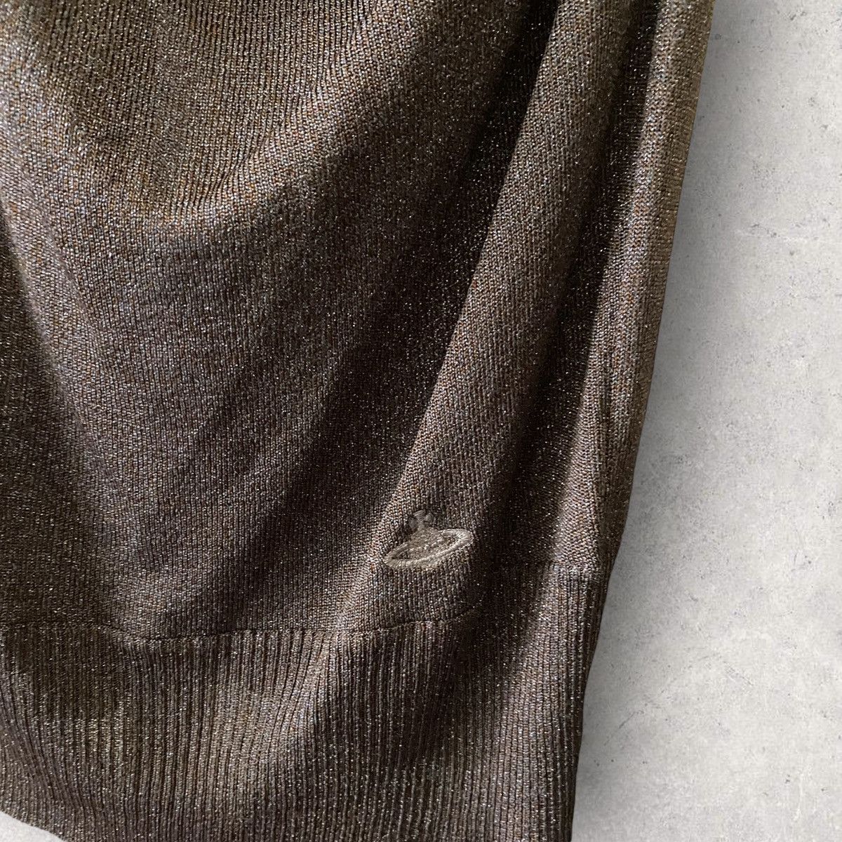Vivienne Westwood Fall 2011 Brown Glitter Cowl Neck Dress Size M / US 6-8 / IT 42-44 - 4 Thumbnail