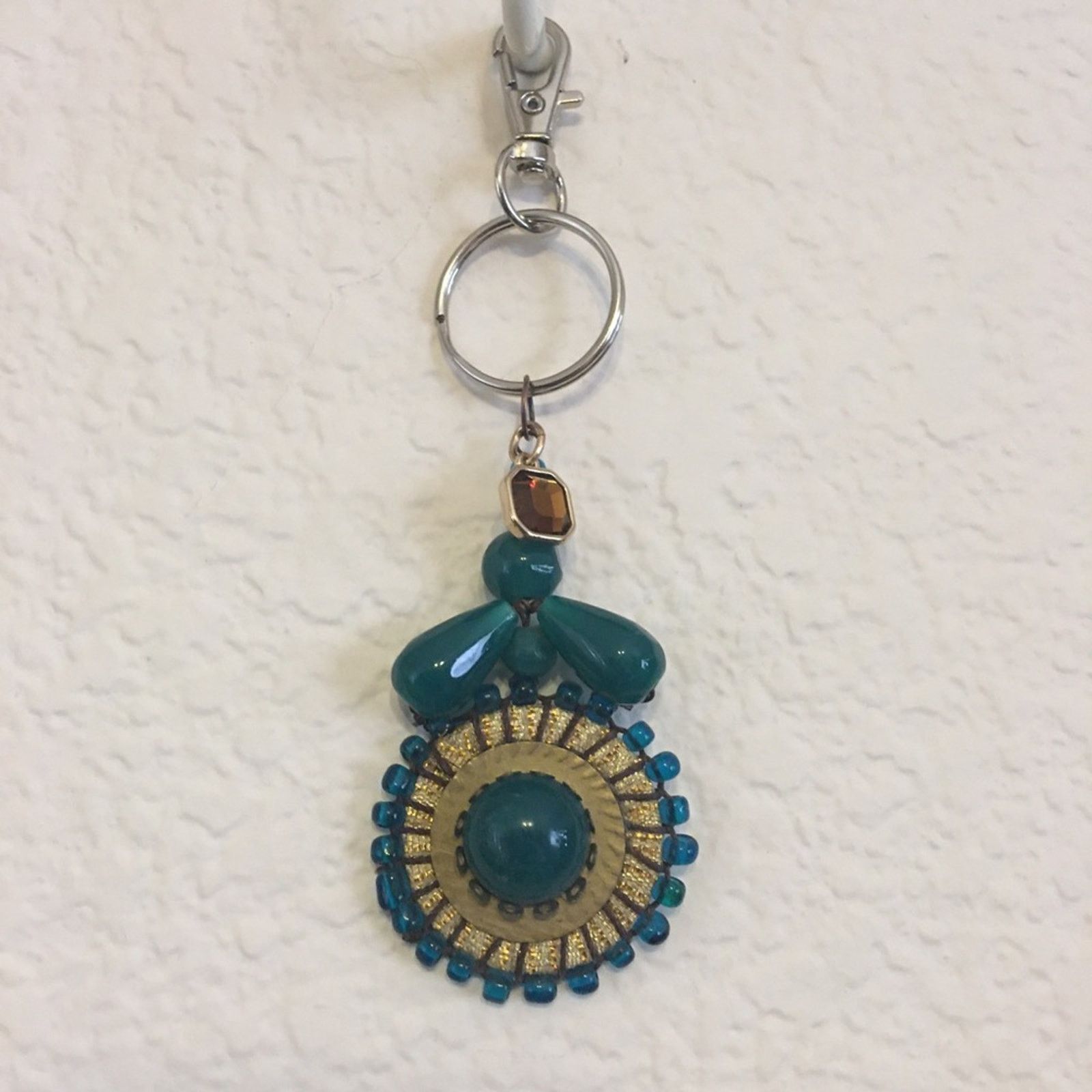Handmade Vintage repurpose salvaged estate gem keychain Size ONE SIZE - 1 Thumbnail