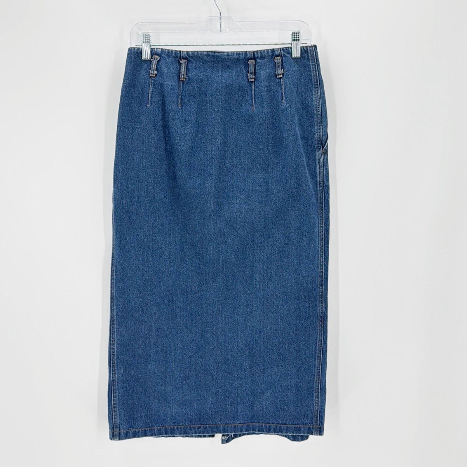 Vintage Vintage high waisted pleated front denim midi skirt sz 12 Size 34" / US 12 / IT 48 - 2 Thumbnail