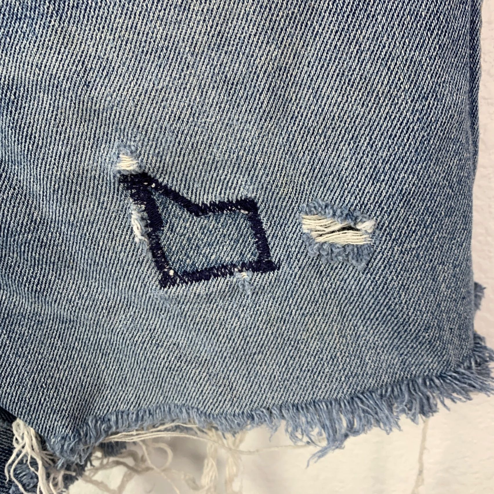 Vintage VINTAGE Rustler Denim Shorts Jeans Cut-Off 90s Distressed Patch Frayed High Rise 32 Womens Size 24" / US 00 / IT 34 - 5 Thumbnail