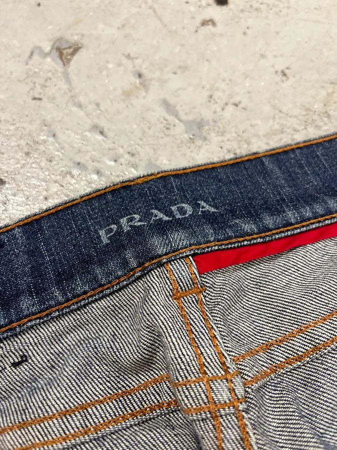 Designer × Prada × Vintage 2000s Prada Blue Faded Denim Jeans Size US 39 - 8 Thumbnail